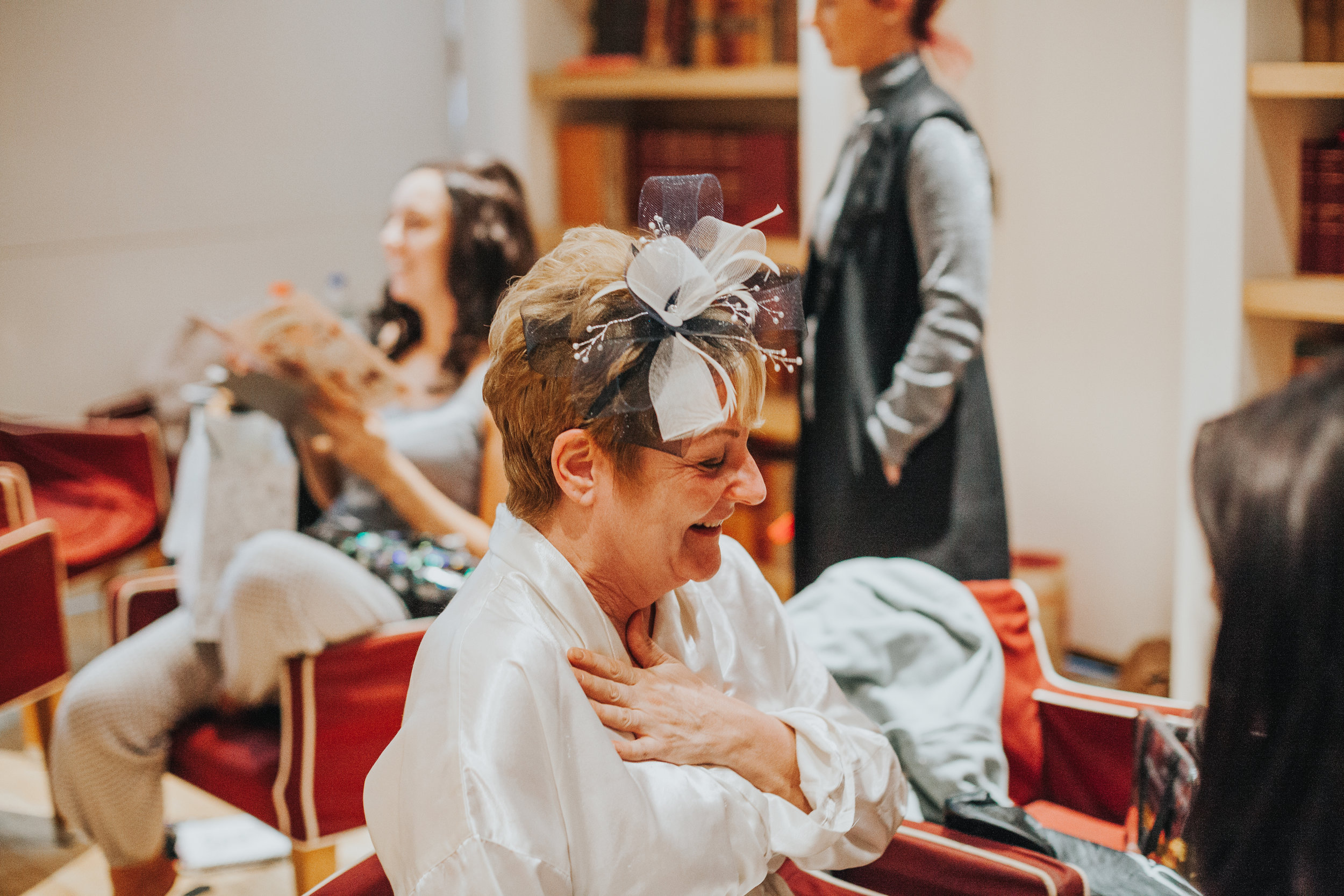 Mother of groom laughing