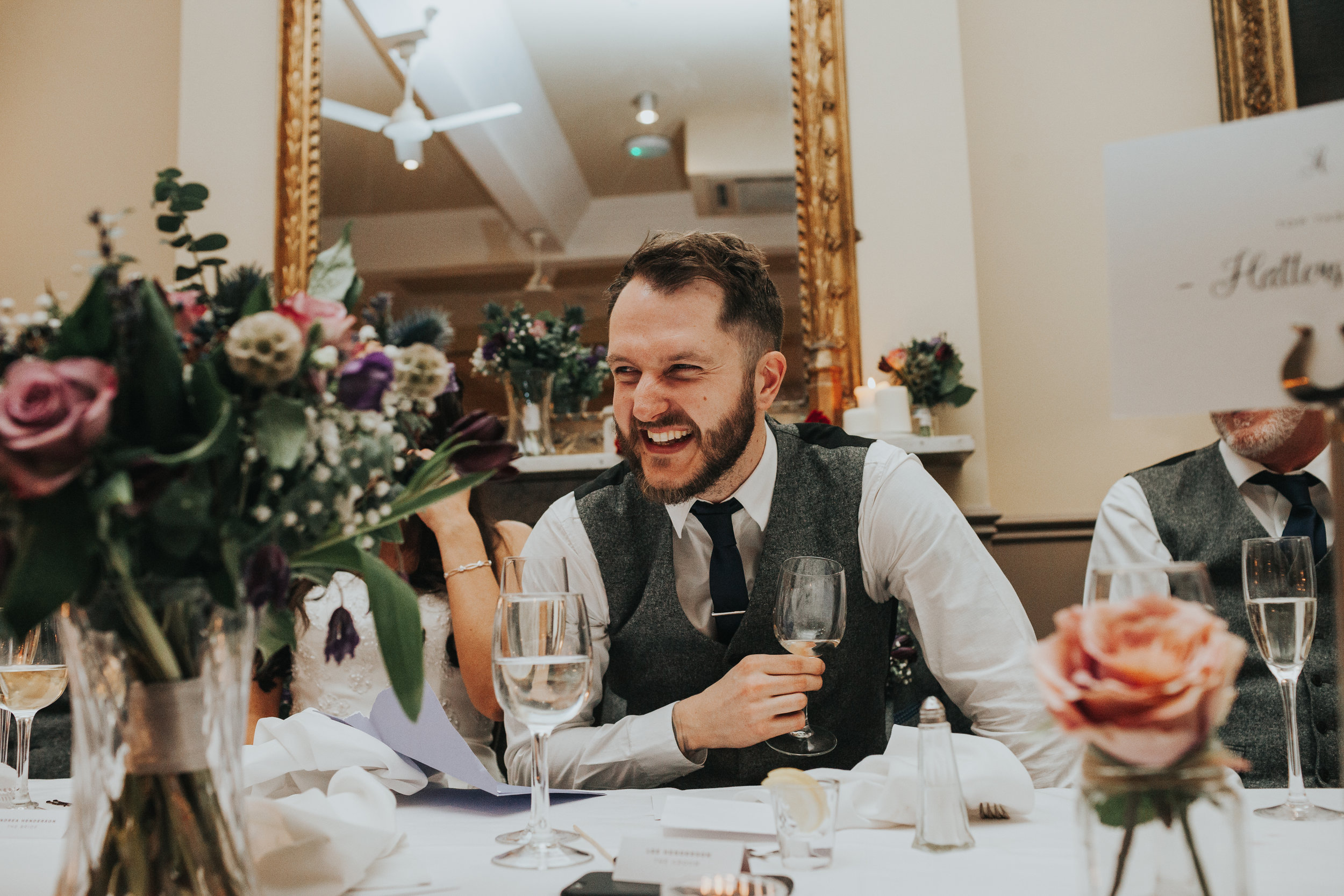 Groom Laughing