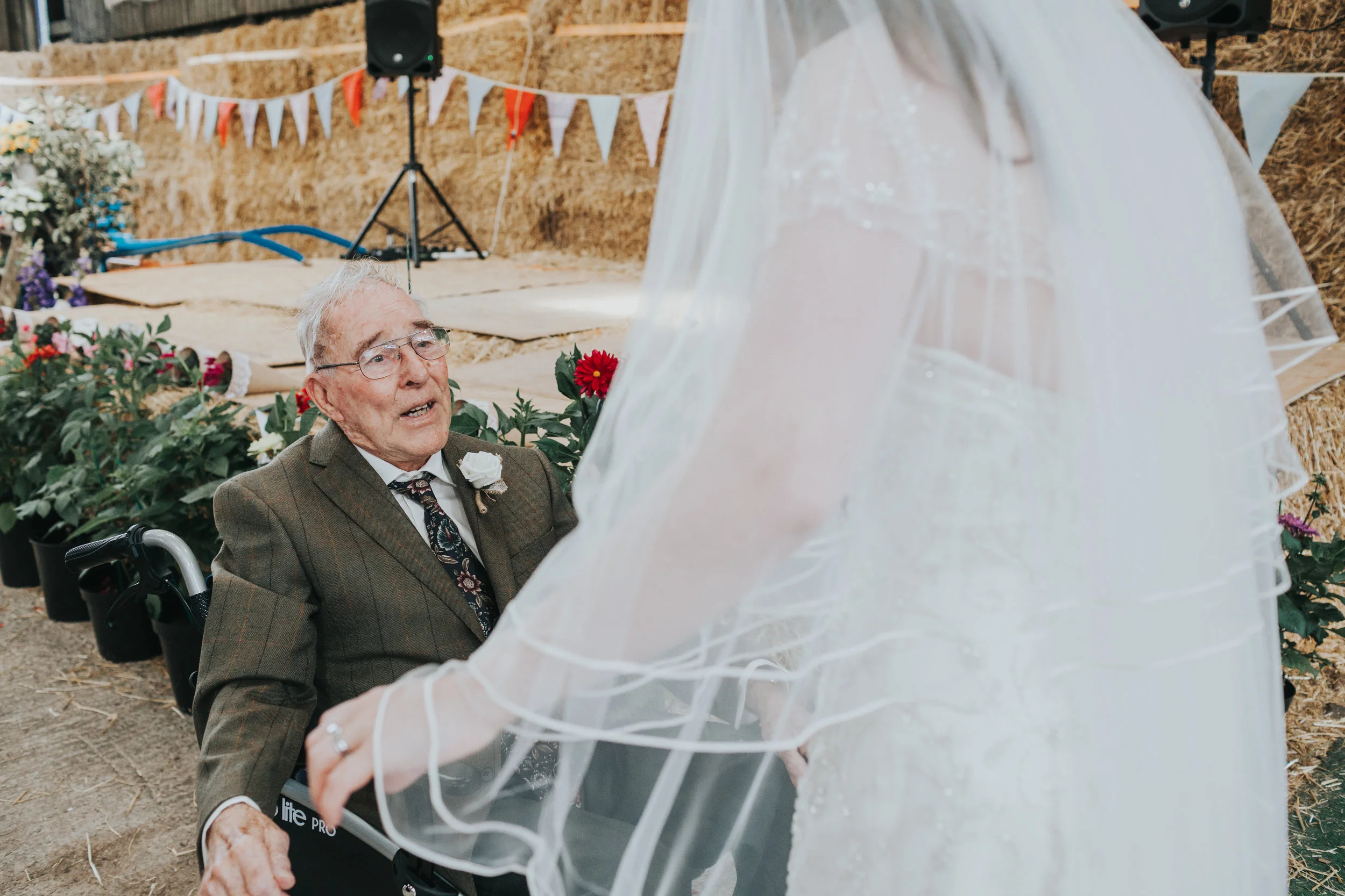  Granddad getting emotional looking at Bride in her dress. 