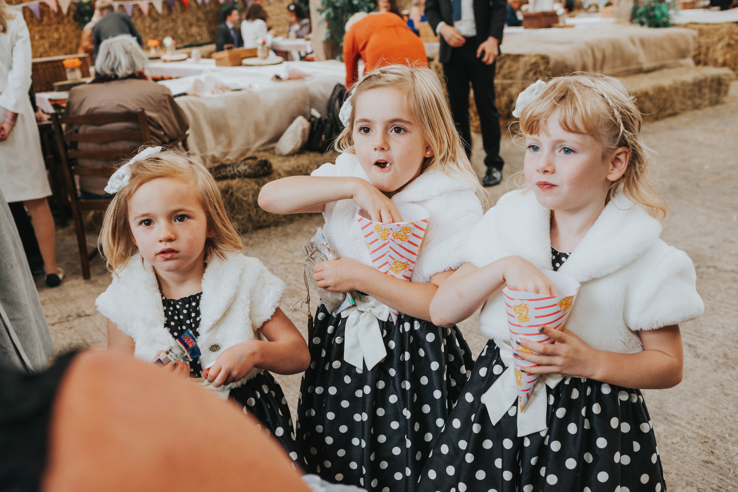  Kids eating popcorn at wedding 