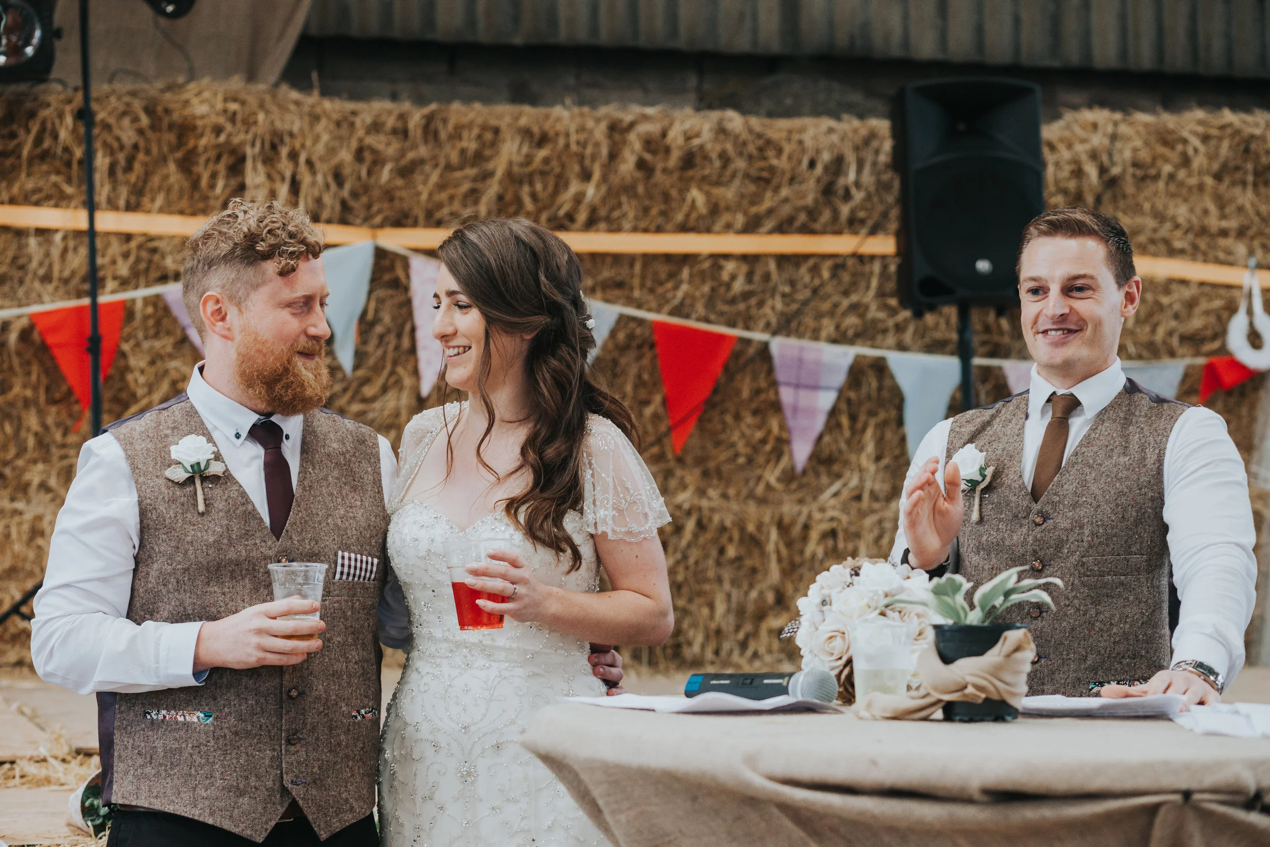  Bride and Groom in love, during Best Mans Speech 