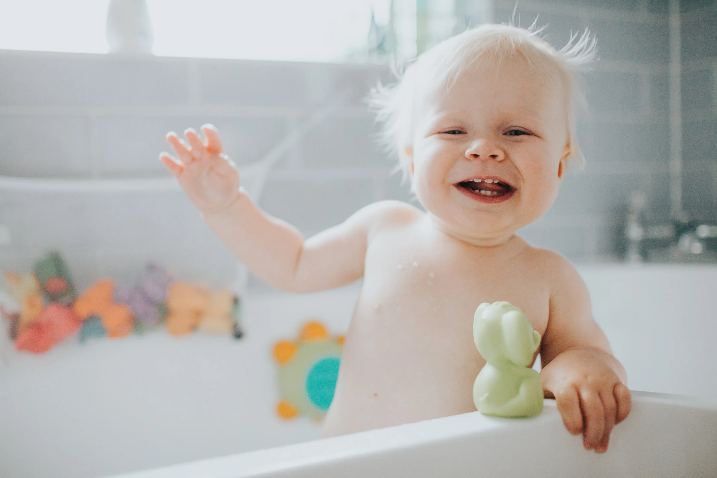 Evie in the bath