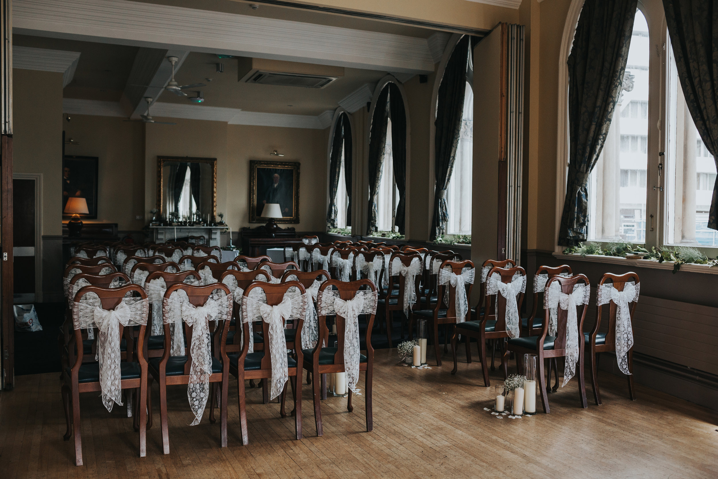 Ceremony room in The Racquet Club, Liverpool. 