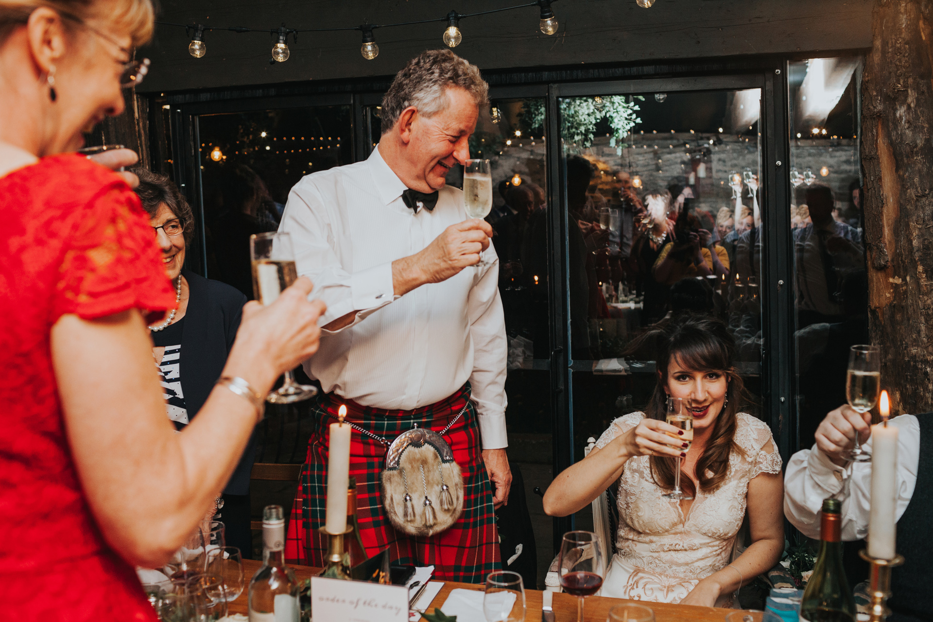 Toast to the bride and groom.