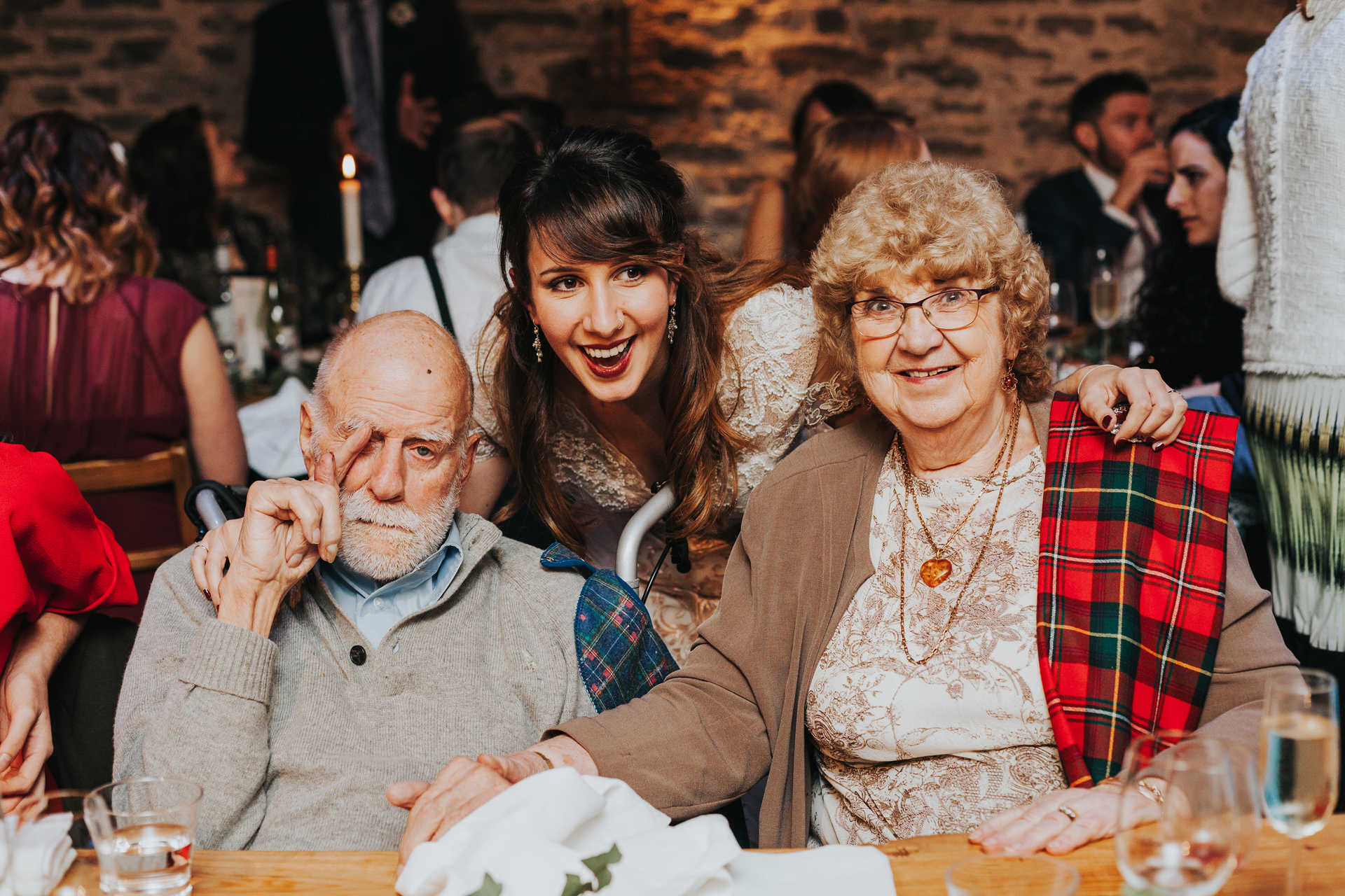 Bride and her Grandparents. 