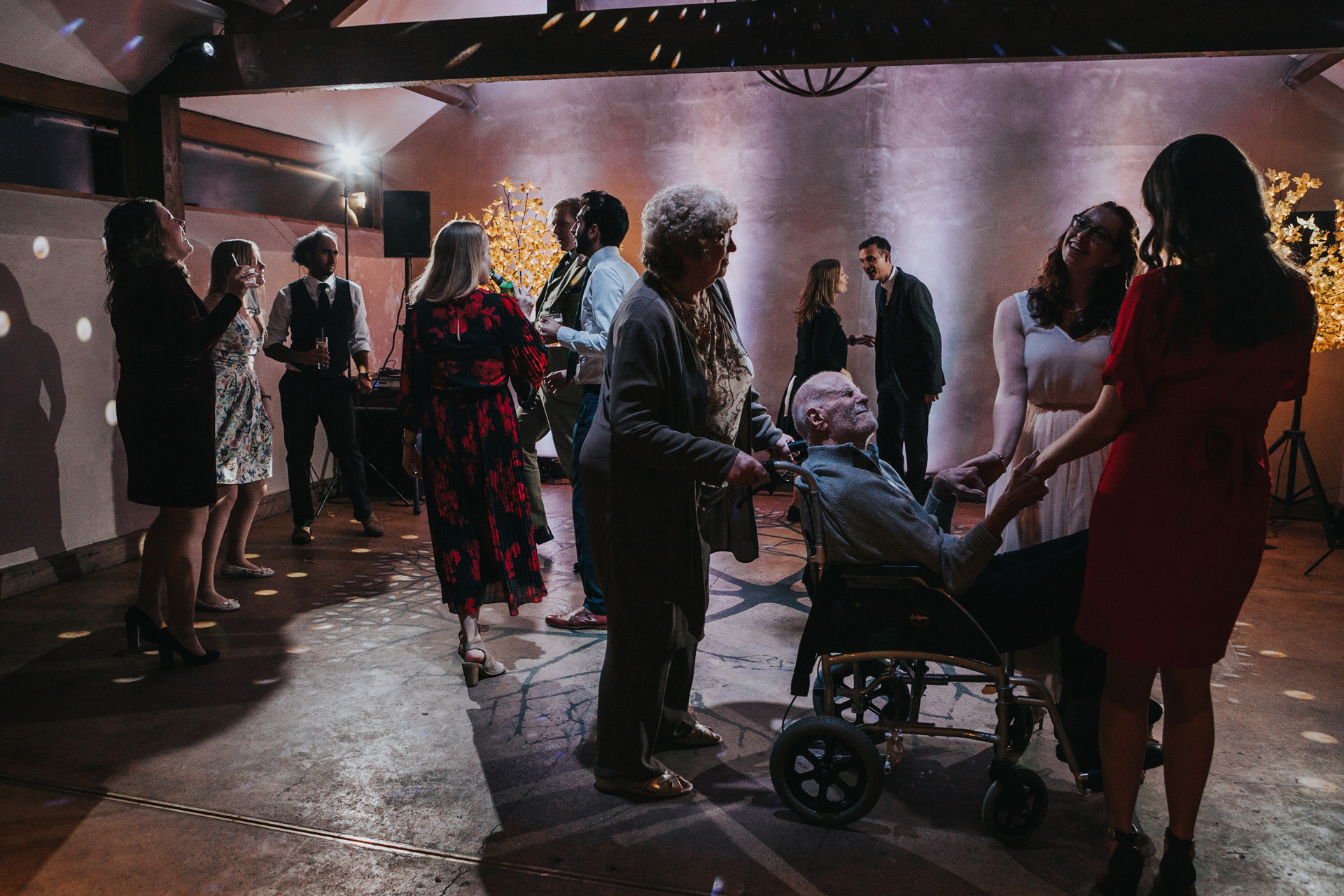 Grandad takes to the dance floor. 