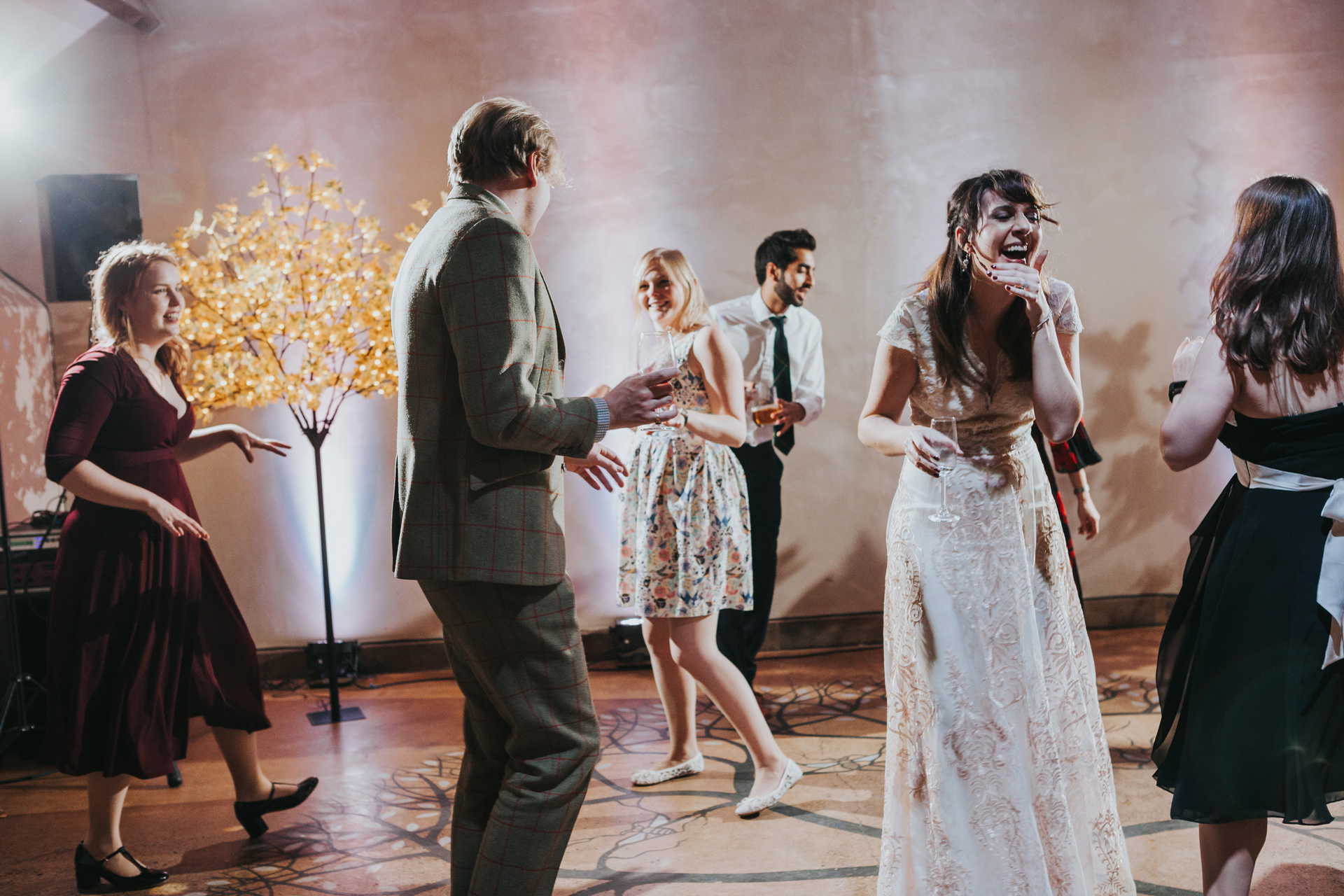 Dance floor fun at Dewsall Court.