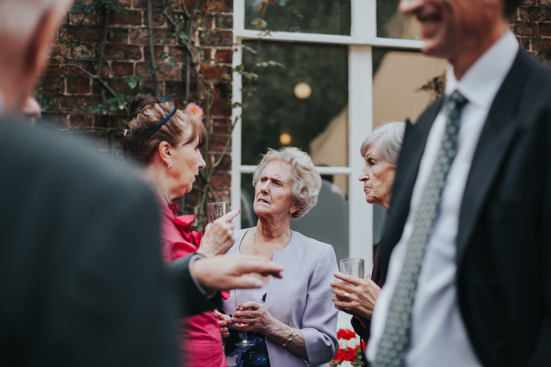 Guests having a chat at Trafford Hall.