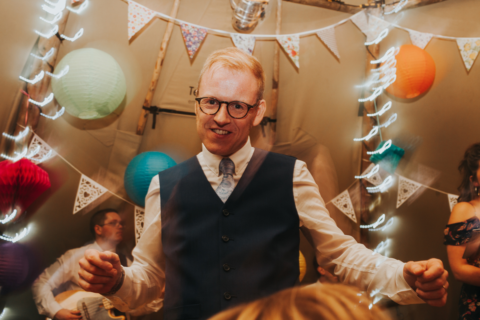 Groom dancing.