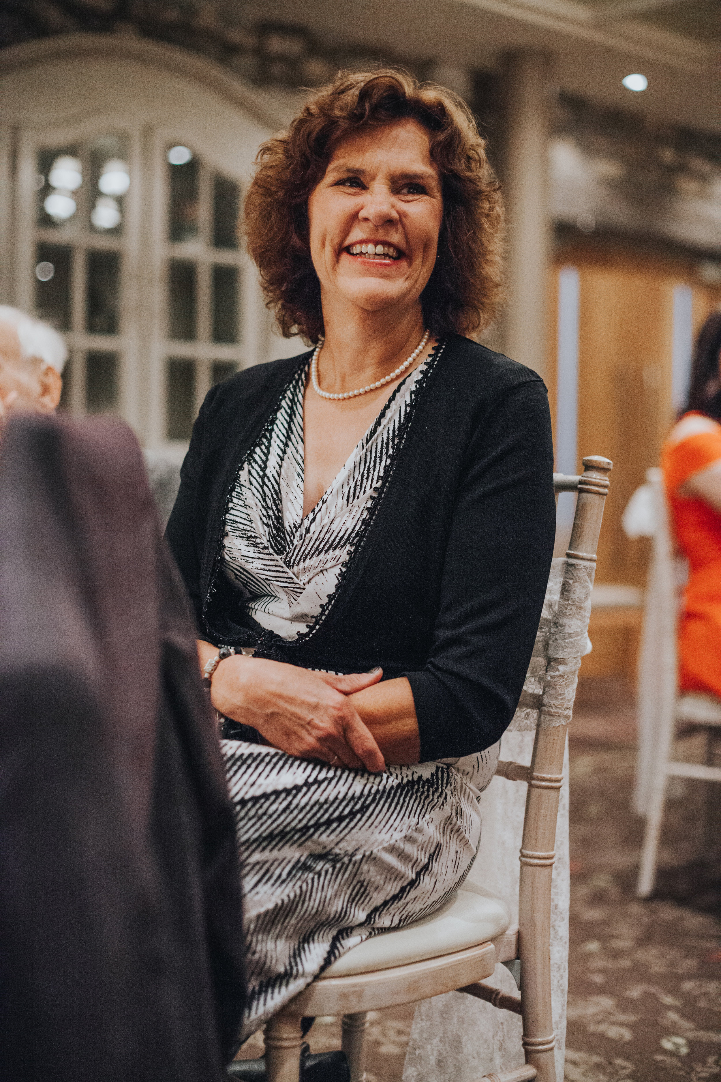 Guest looks happy during the speeches.
