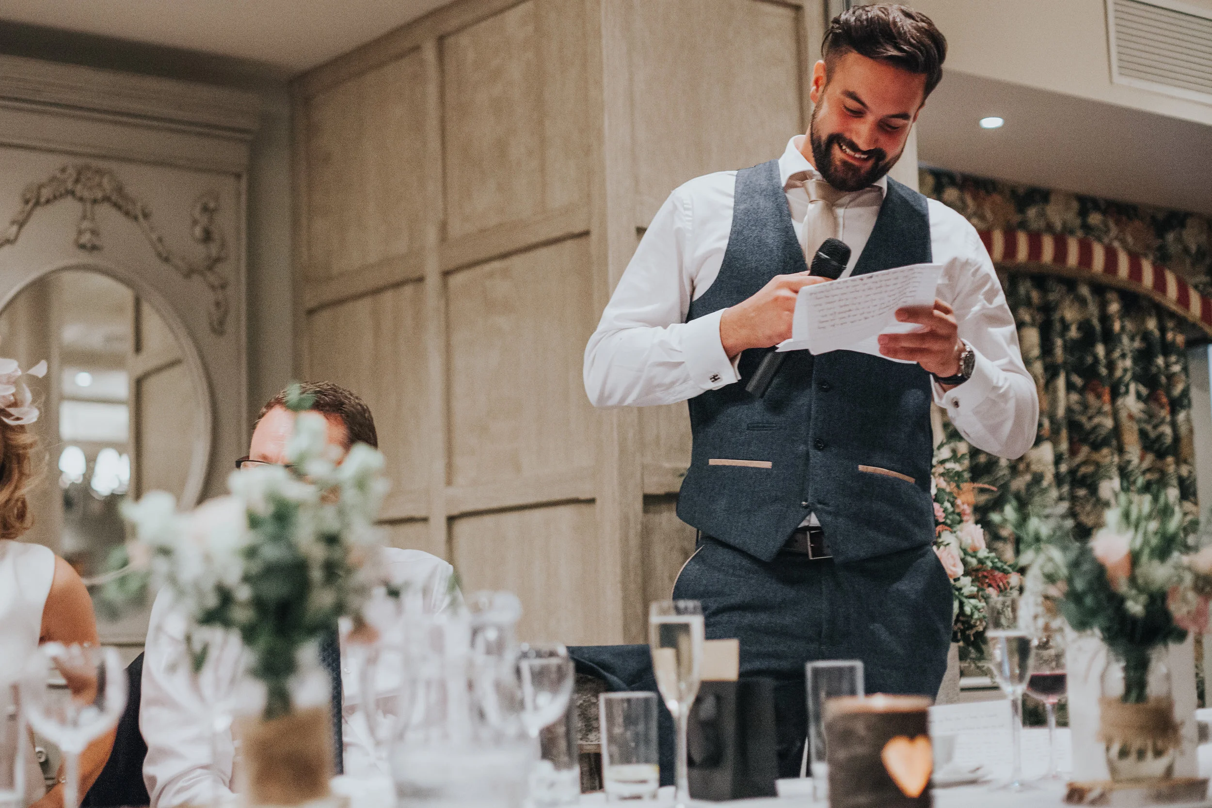 Best man making his speech. 