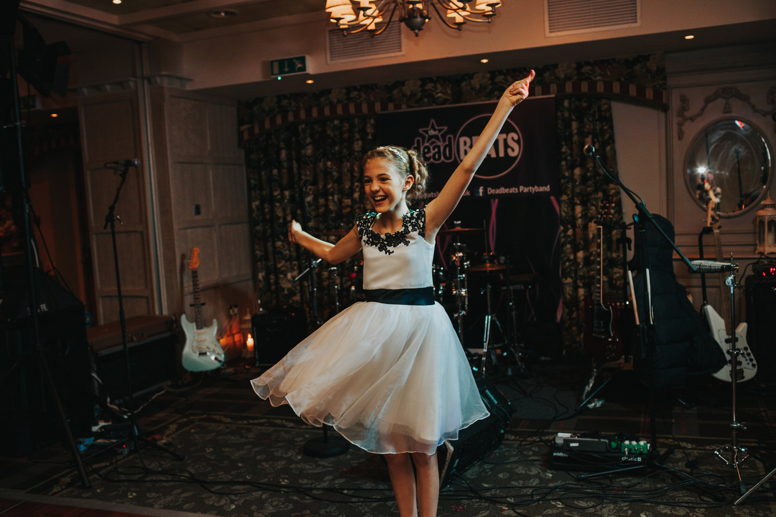 Flower girl dancing.