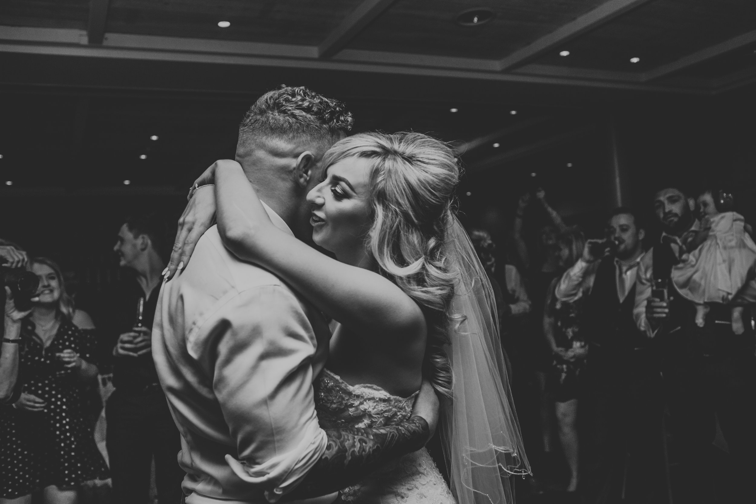 Bride and groom finally have their first dance. 