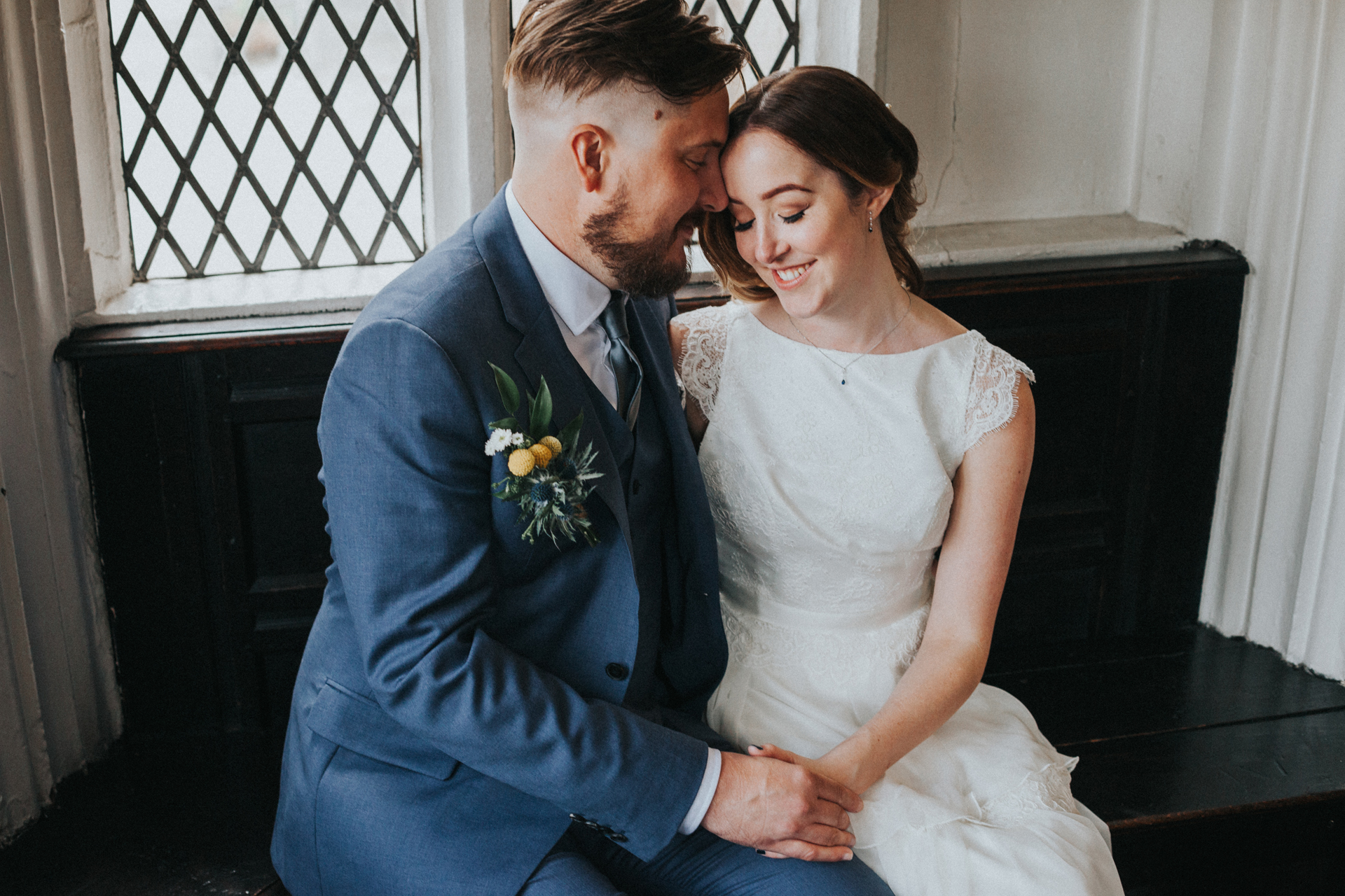 Portrait of the Bride and Groom at Chetham's Library. 