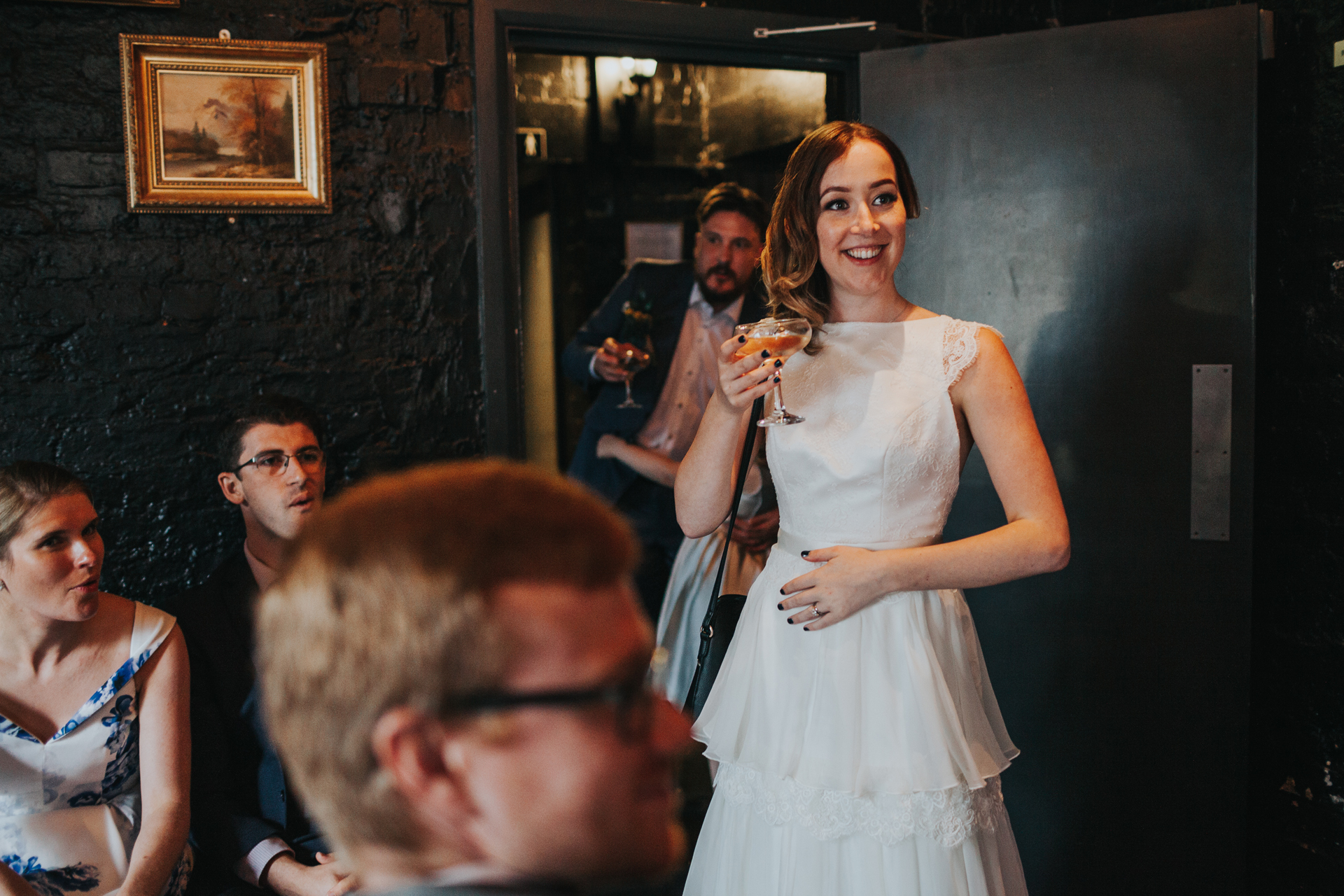 Bride enters the main room at Lock 91. 