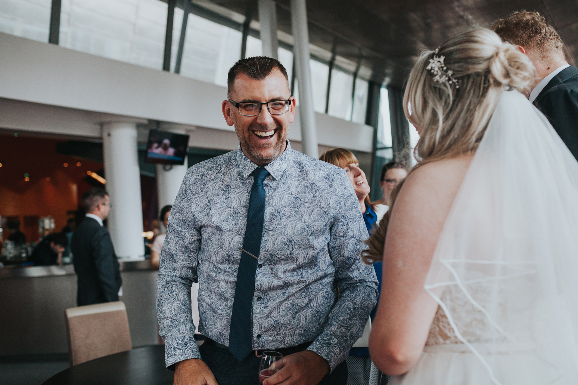 Wedding Guest looks very excited!