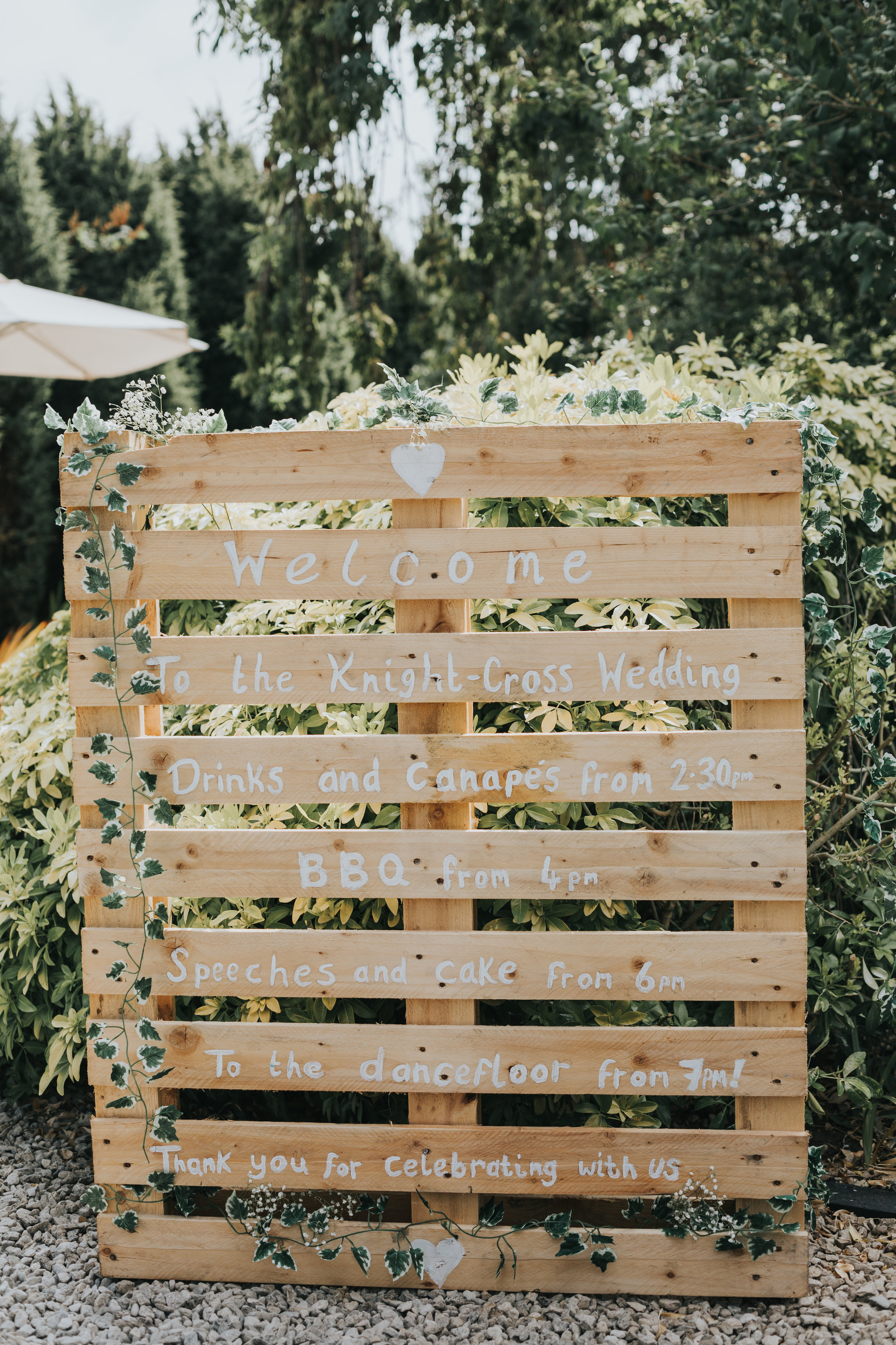 Wedding Time Table Painted on a Pallet.  (Copy)