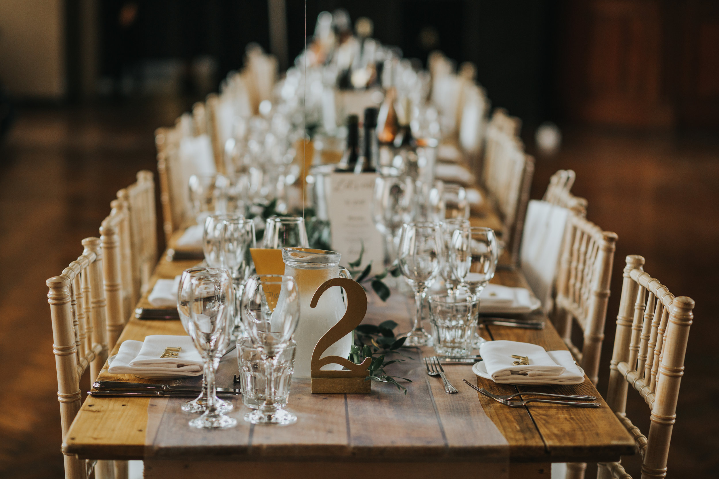 Wedding table set up, Albert Hall Manchester. 