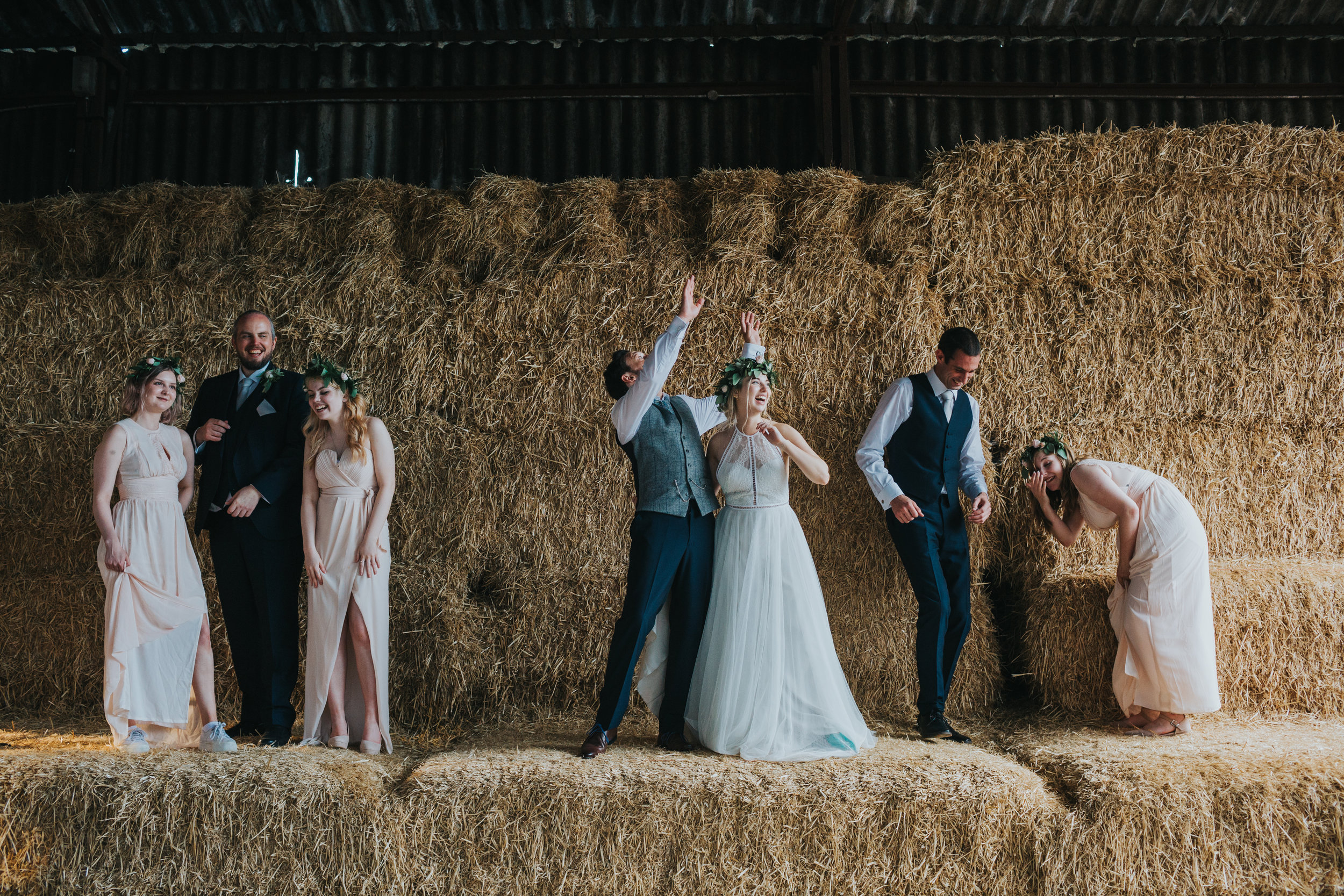 Bridal party are still being attached by a wasp. 