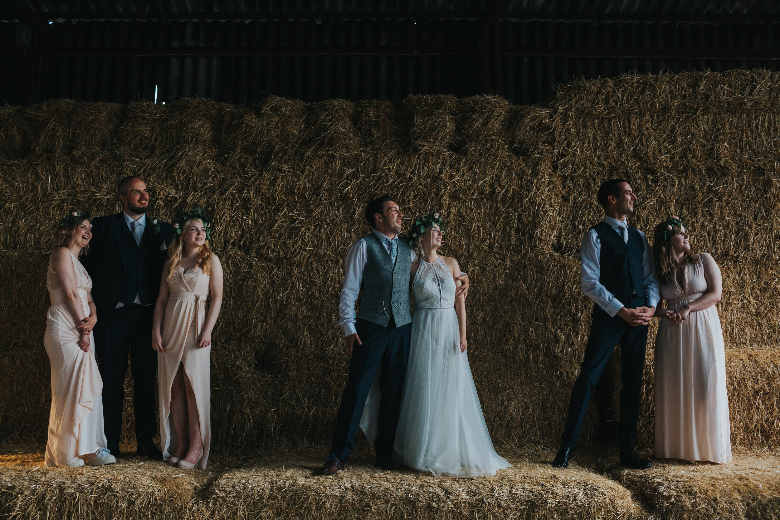 Bridal Party stand for photo, minus wasp. 