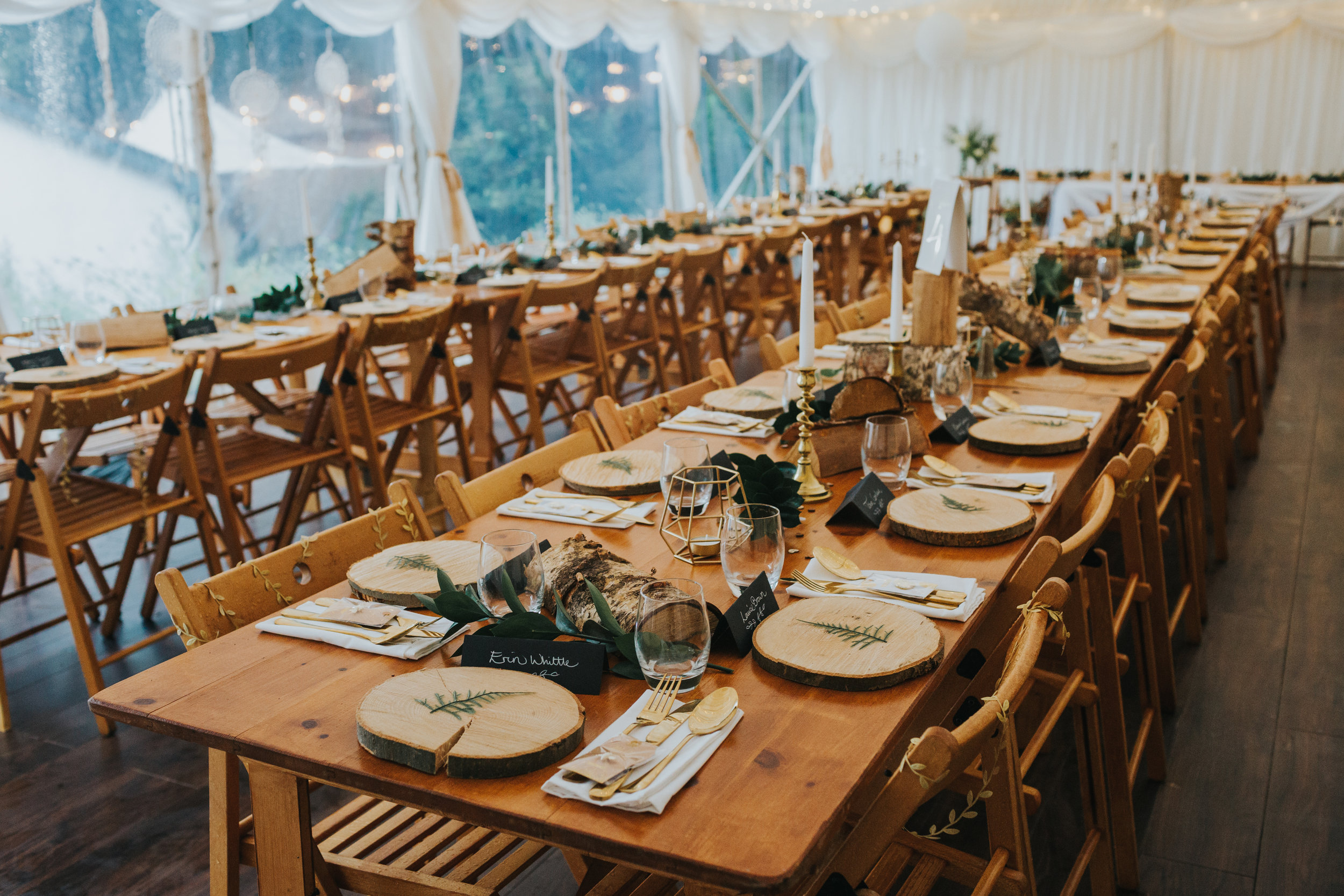 The marquee set for the wedding breakfast becomes the new ceremony venue. 