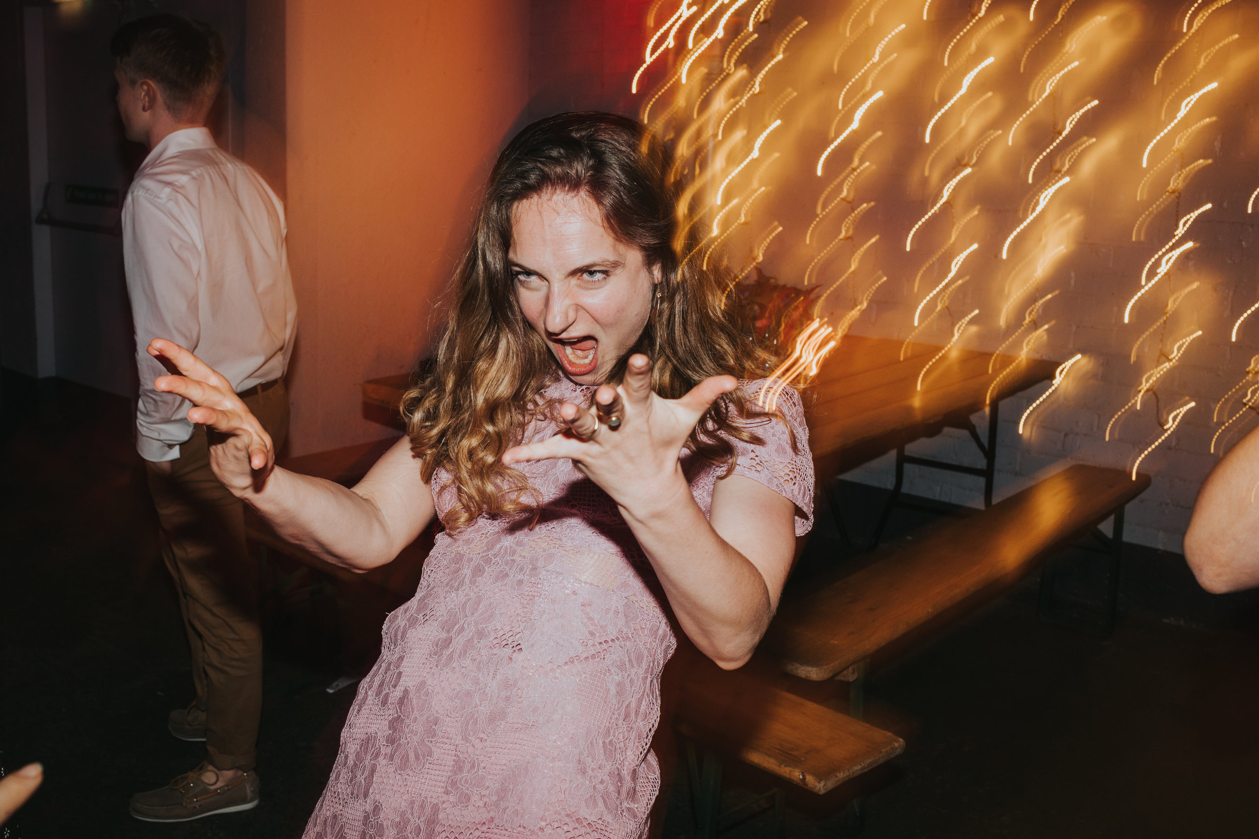 Wedding guest has a powerful witching hour moment on the dance floor.