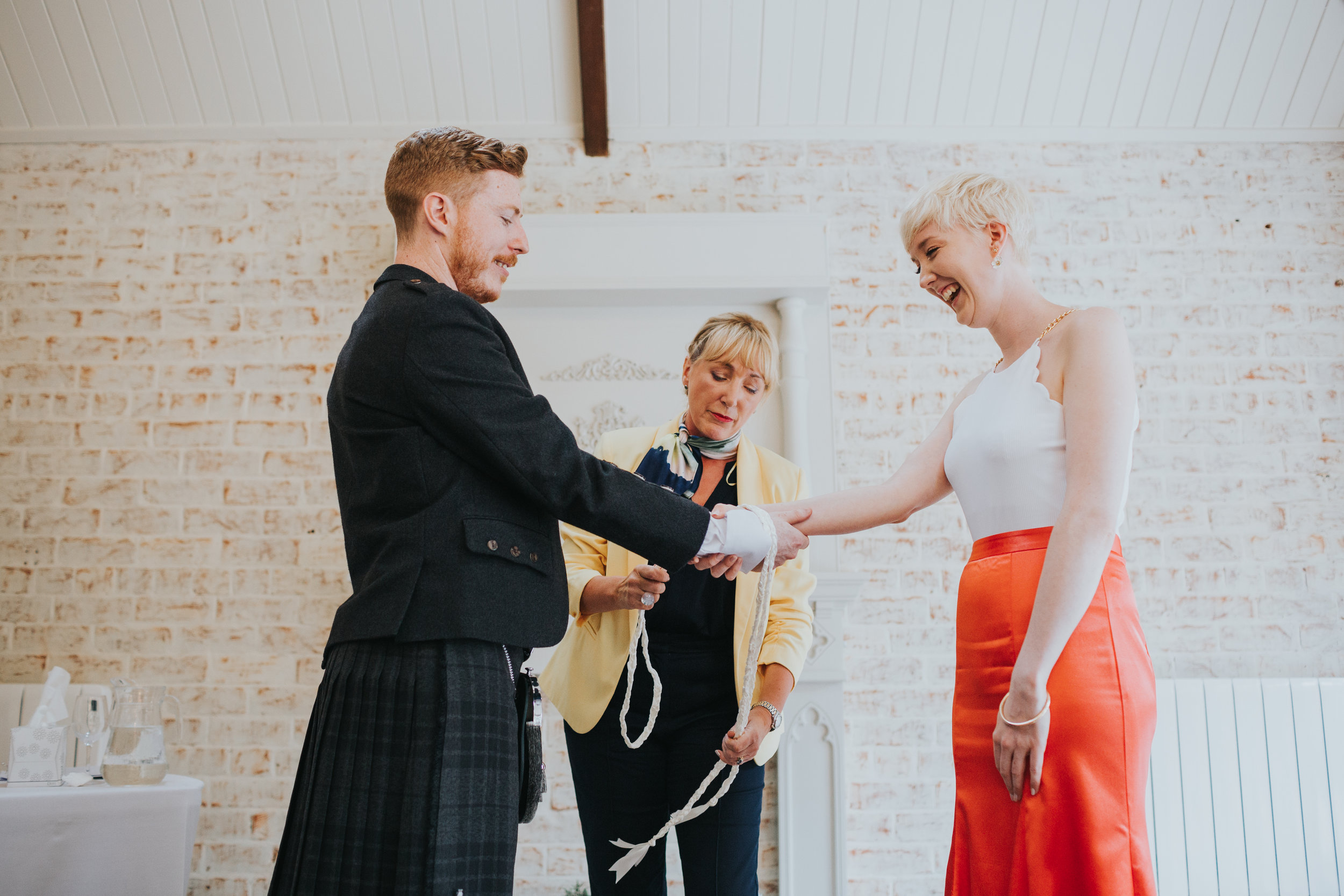 Hand fasting ceremony at Shotton Grange