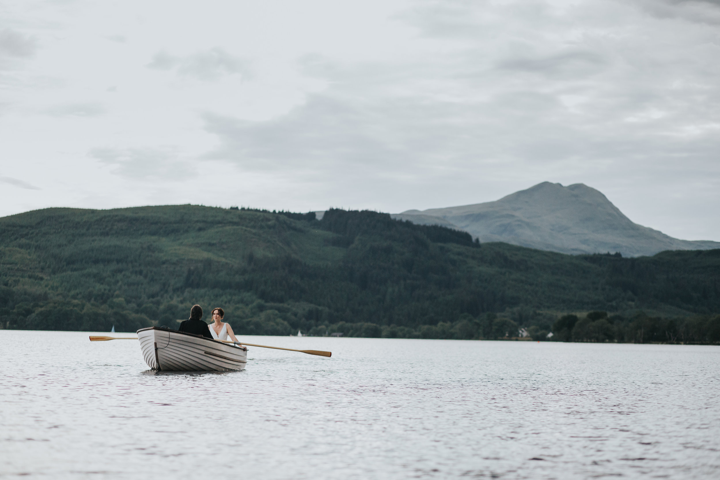 Bride and Groom take a boat trip. 