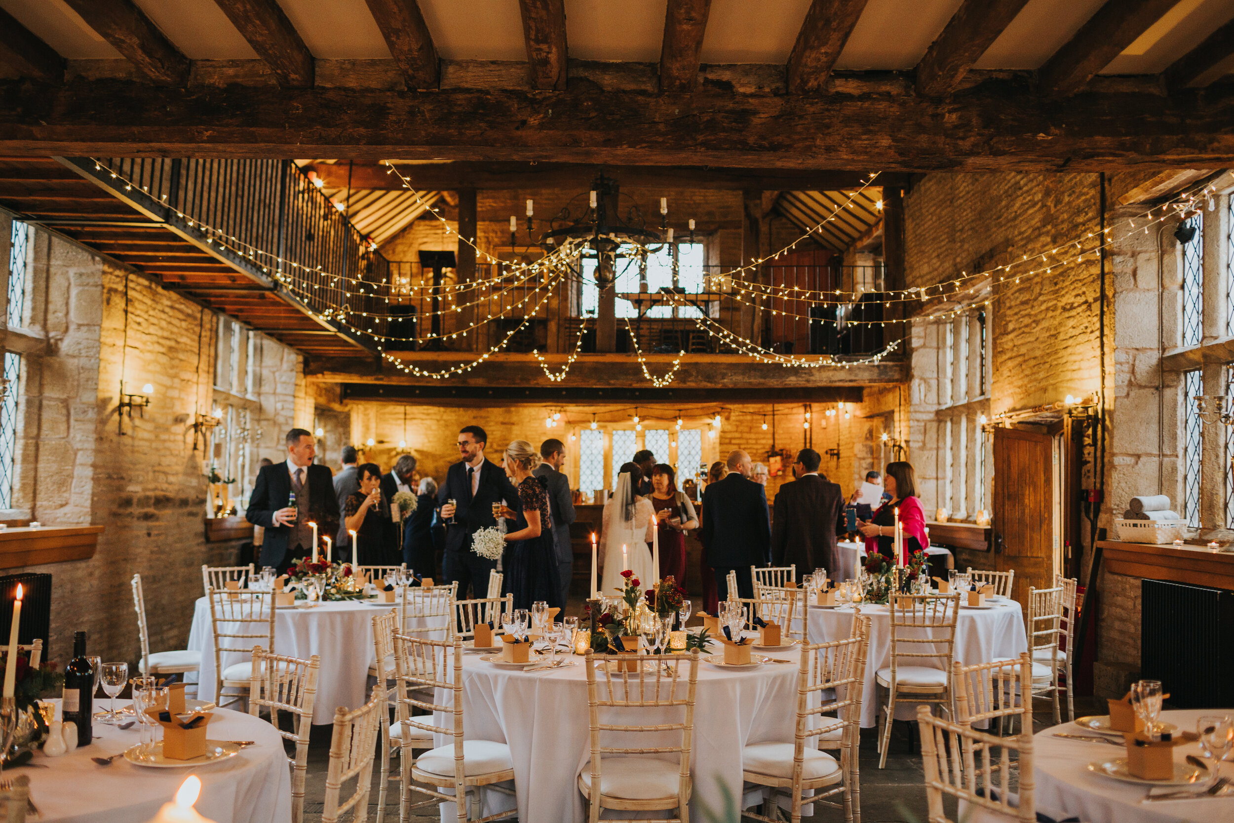 The Old Grammar School Middleton Interior set up for a winter wedding. 