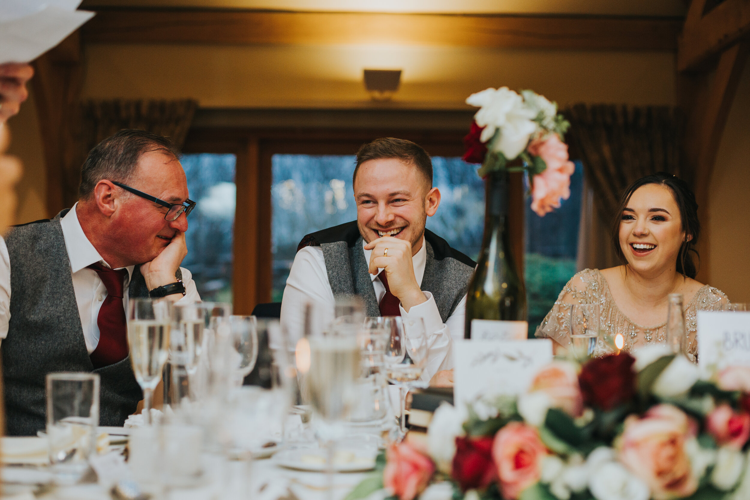 Groom laughs at Best Mans Speech