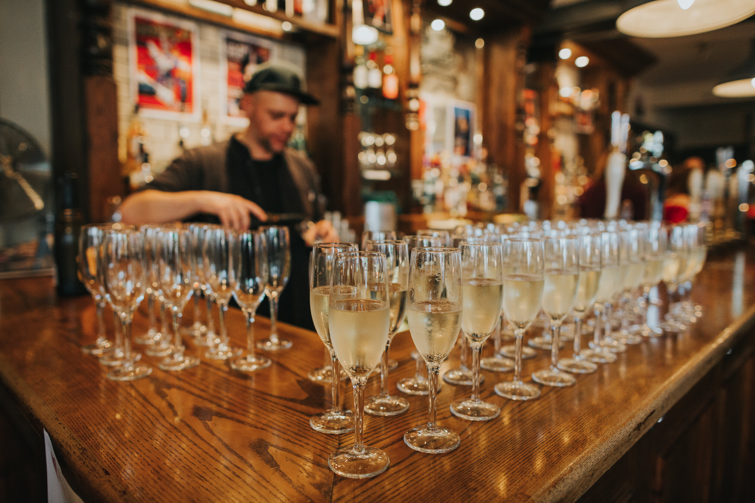 Champagne glasses ready for the toast.  (Copy)