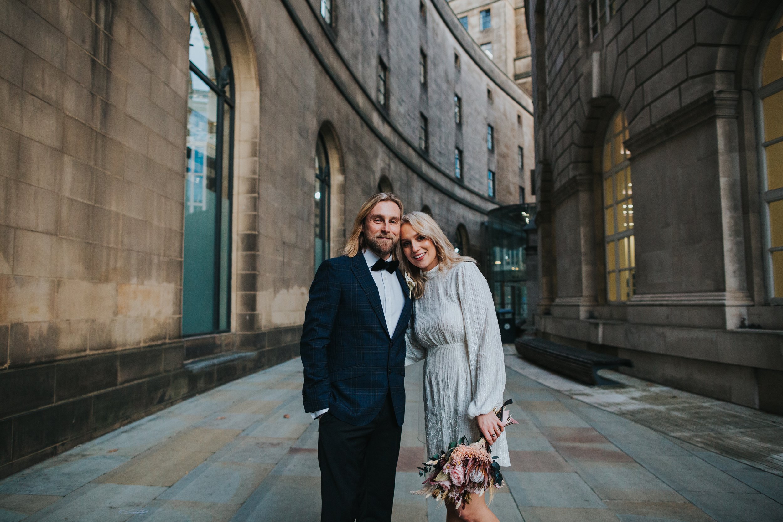 Couple take a moment before they go and get married