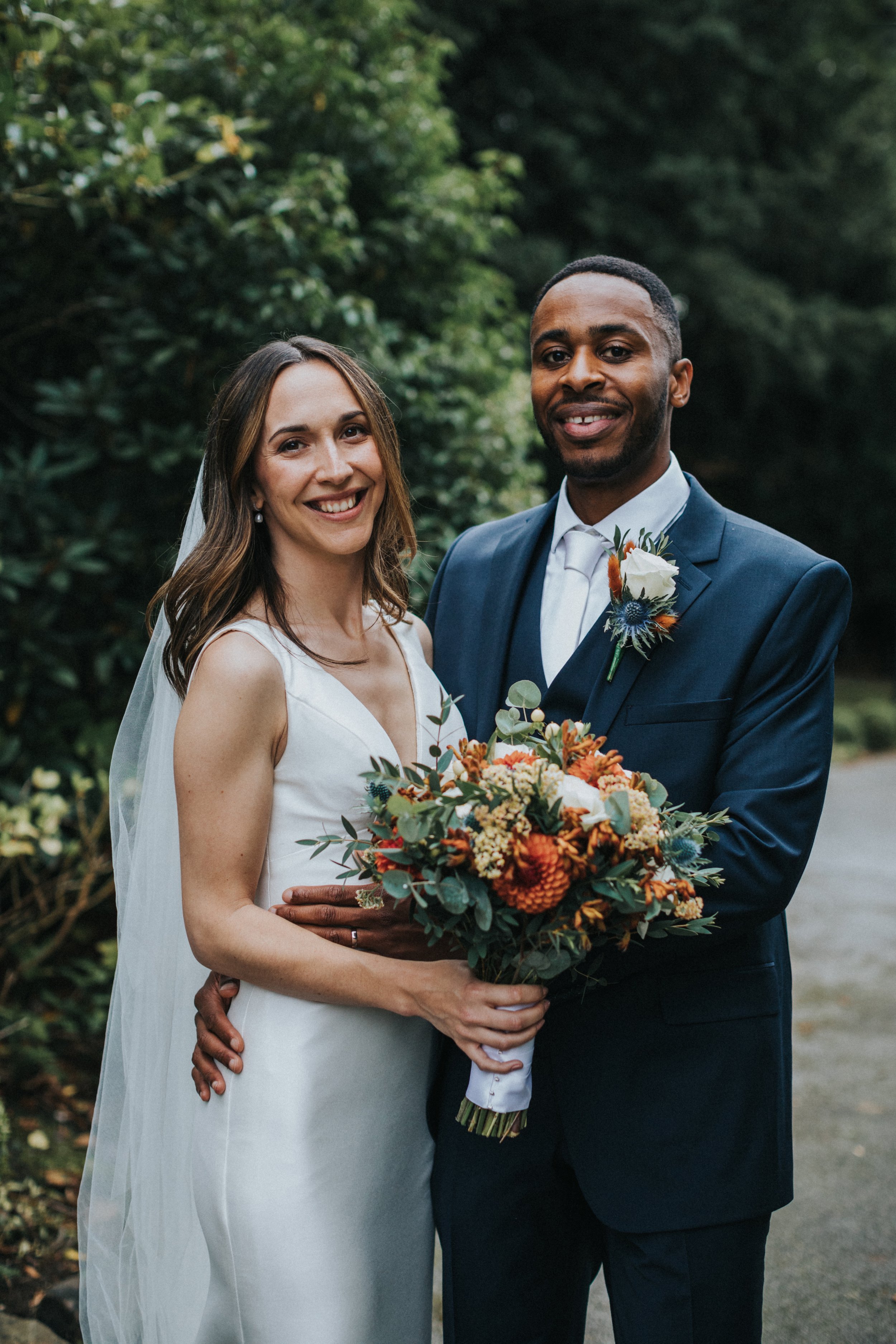 Bride and Groom, Hello magazine portrait. 