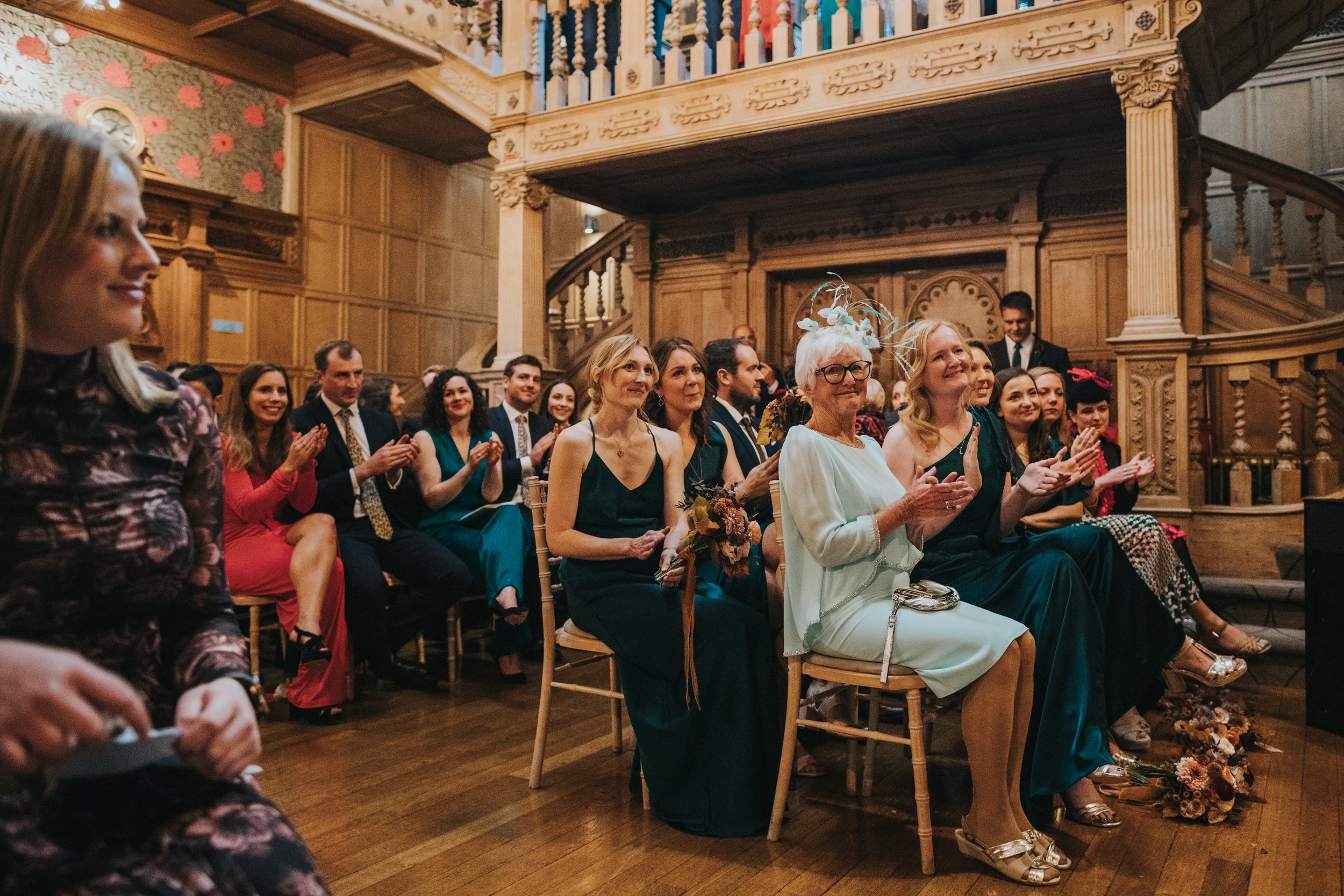 Tearful from the mother of the bride, bridesmaids and other guests. 