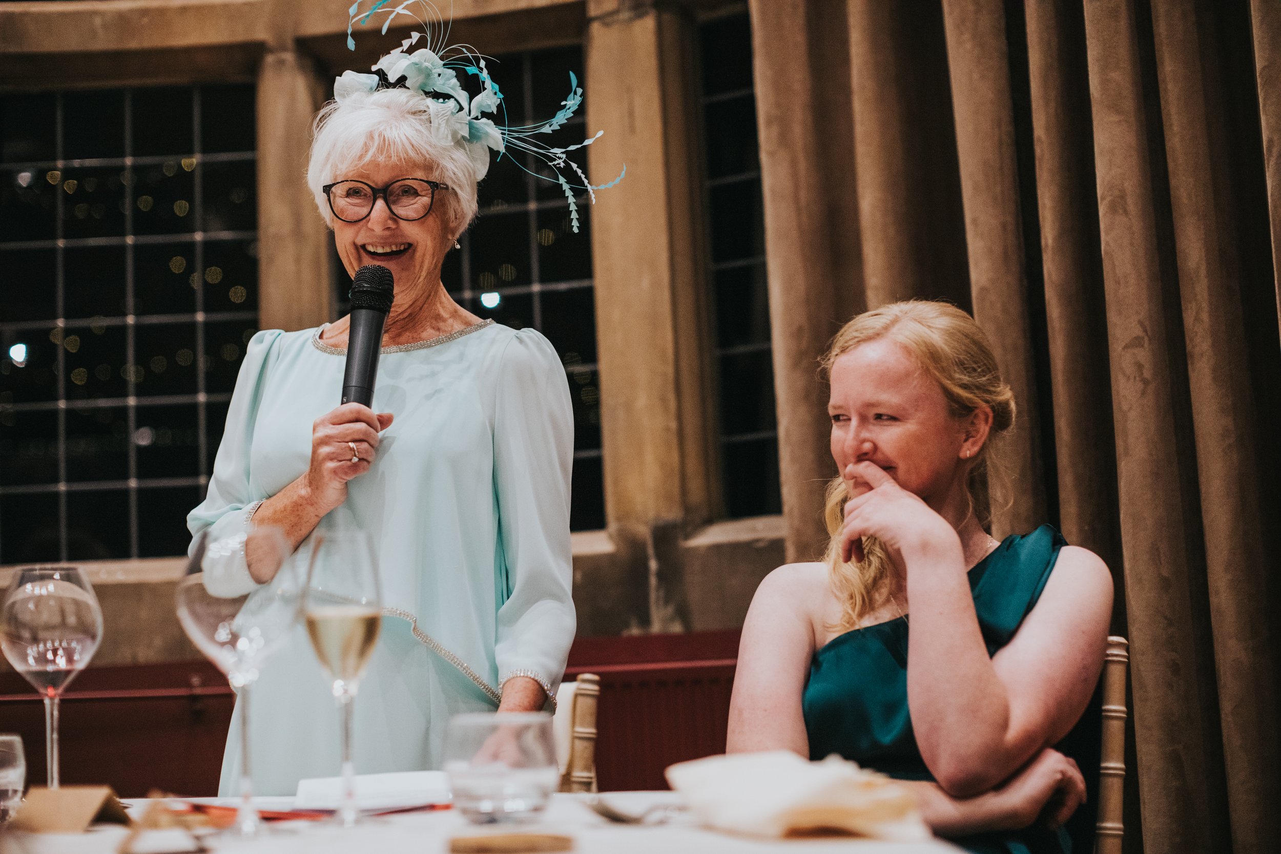 Brides mum giving her speech.