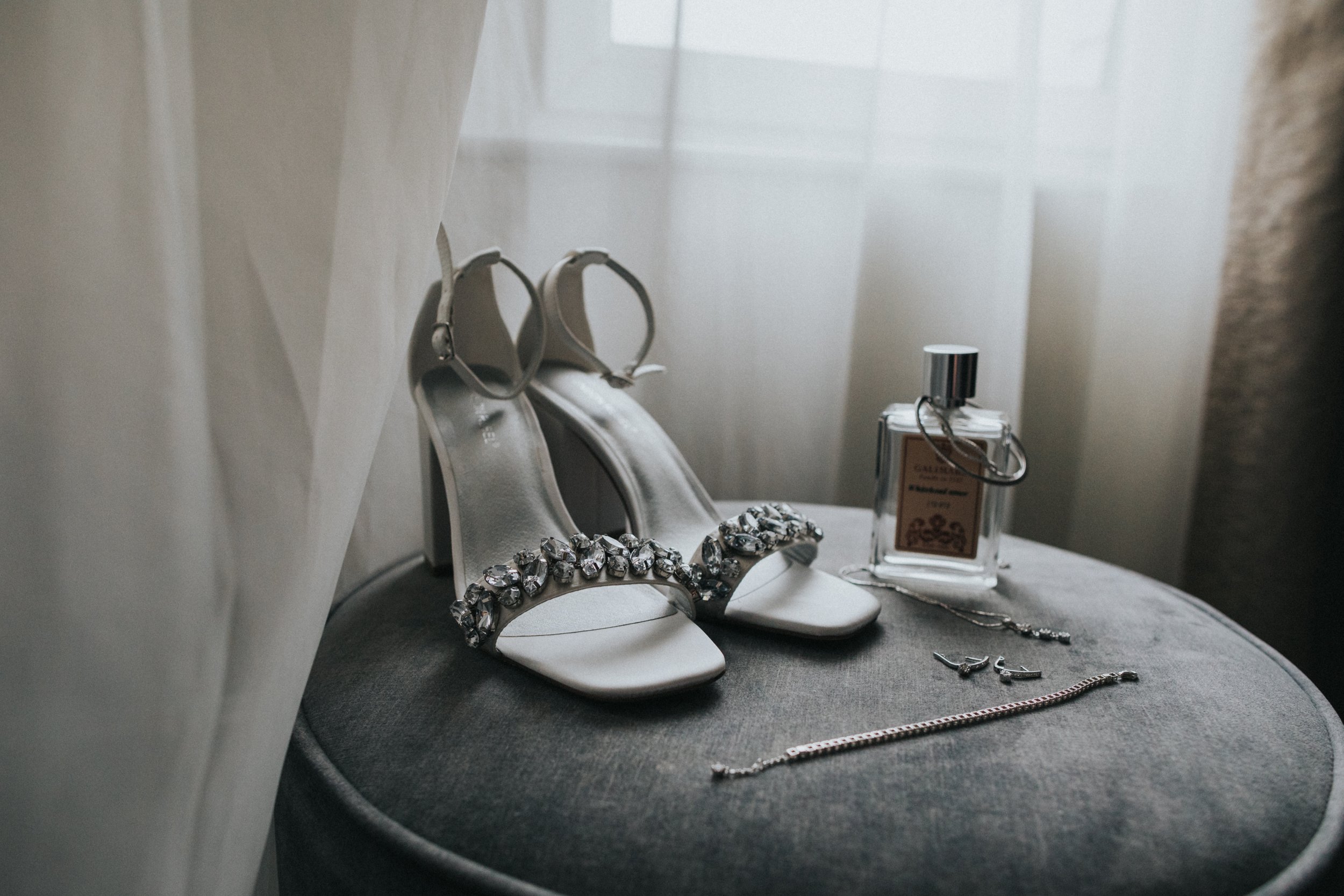 Brides, shoes, perfume and jewellery. 
