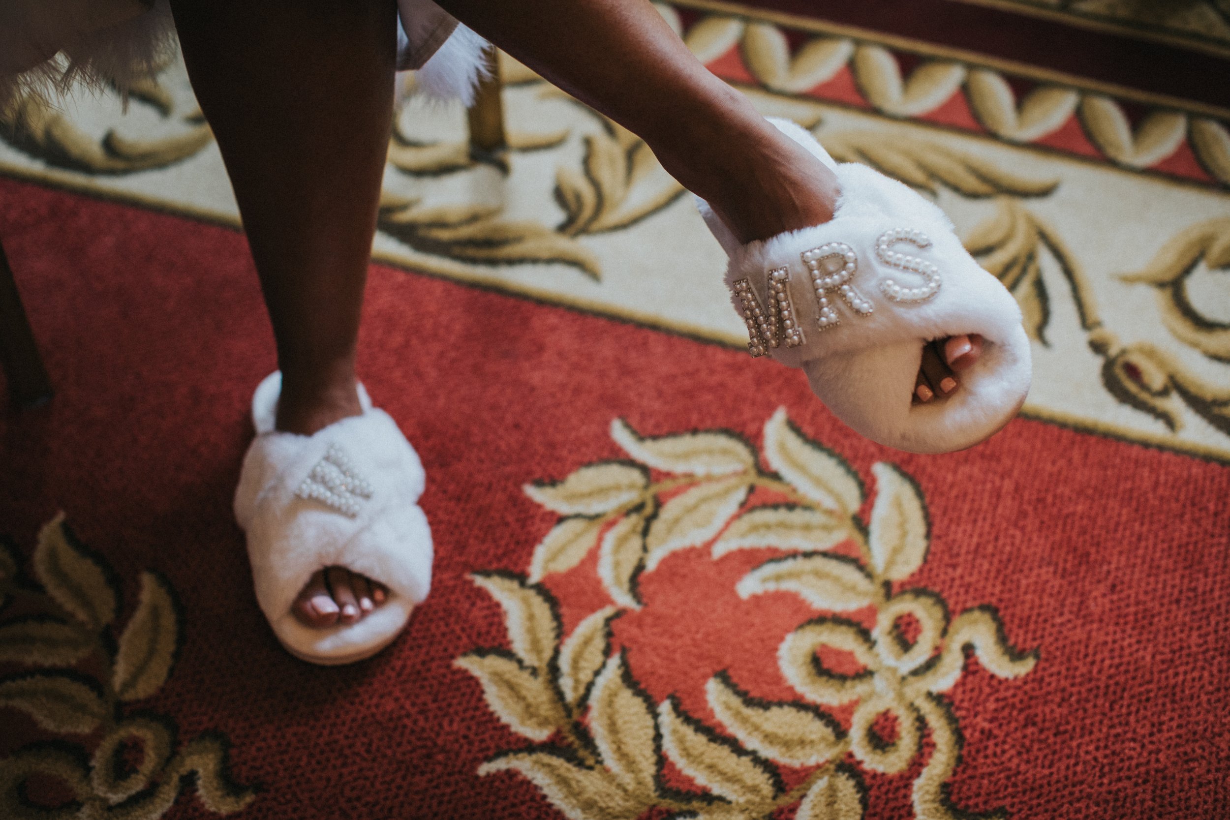 Mrs W White Bridal slippers.