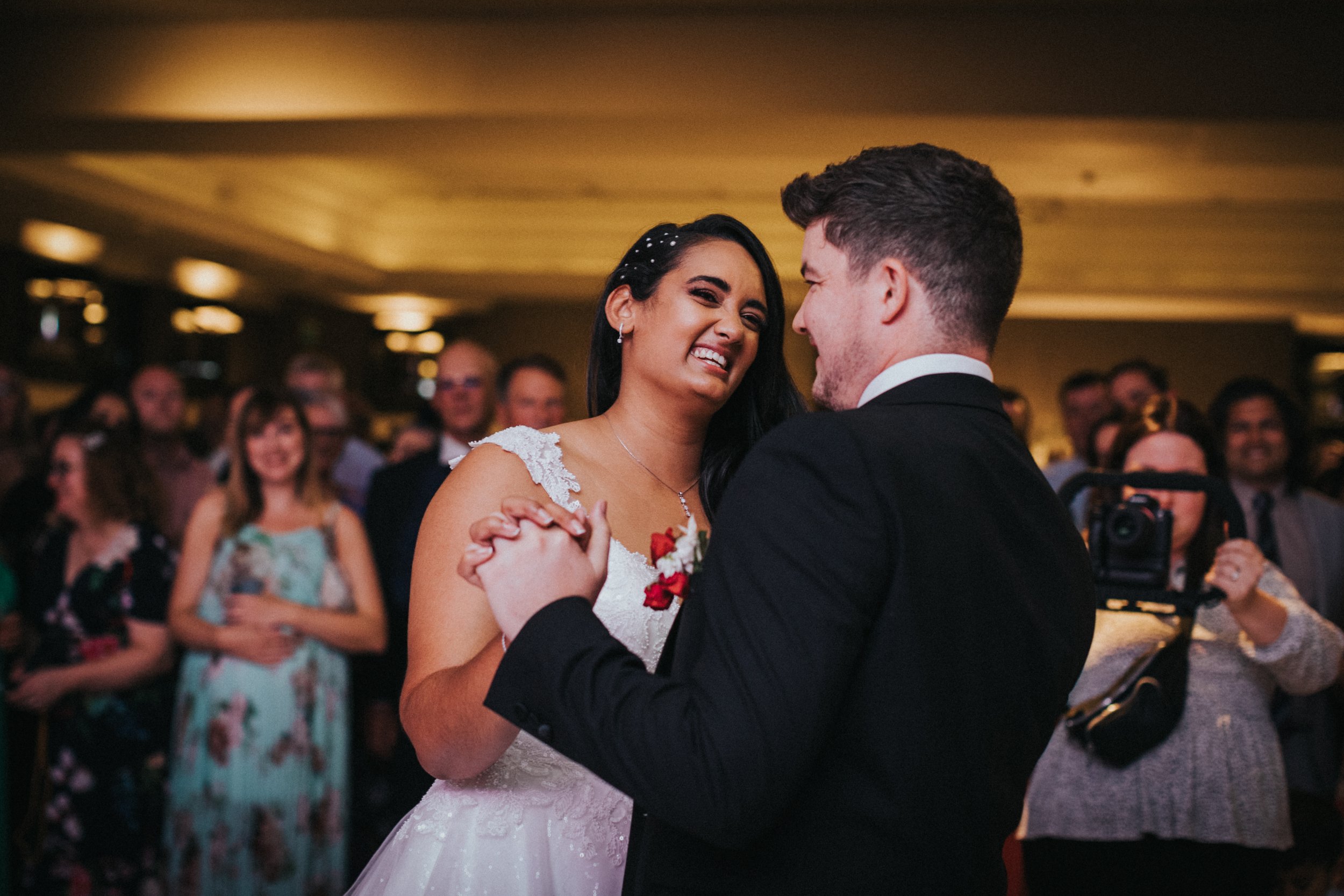Bride and Groom have their first dance at the Midland Hotel. 