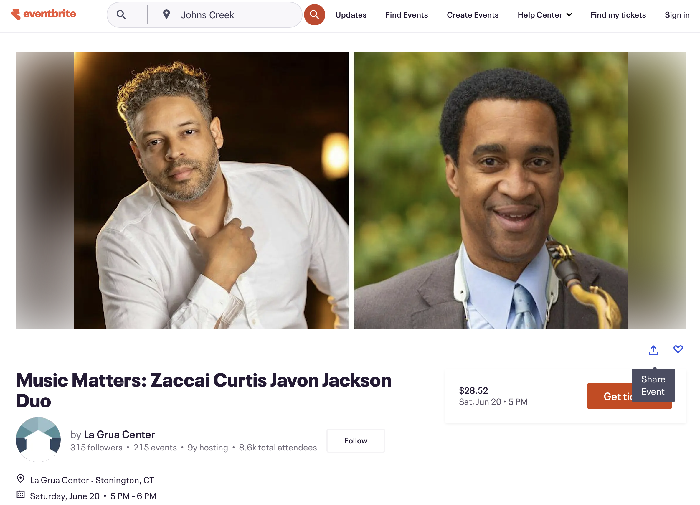 Zaccai Curtis / Javon Jackson Duo in La Grua Center