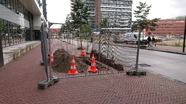 Illustratief voor het destructieve karakter van de proefsleuf