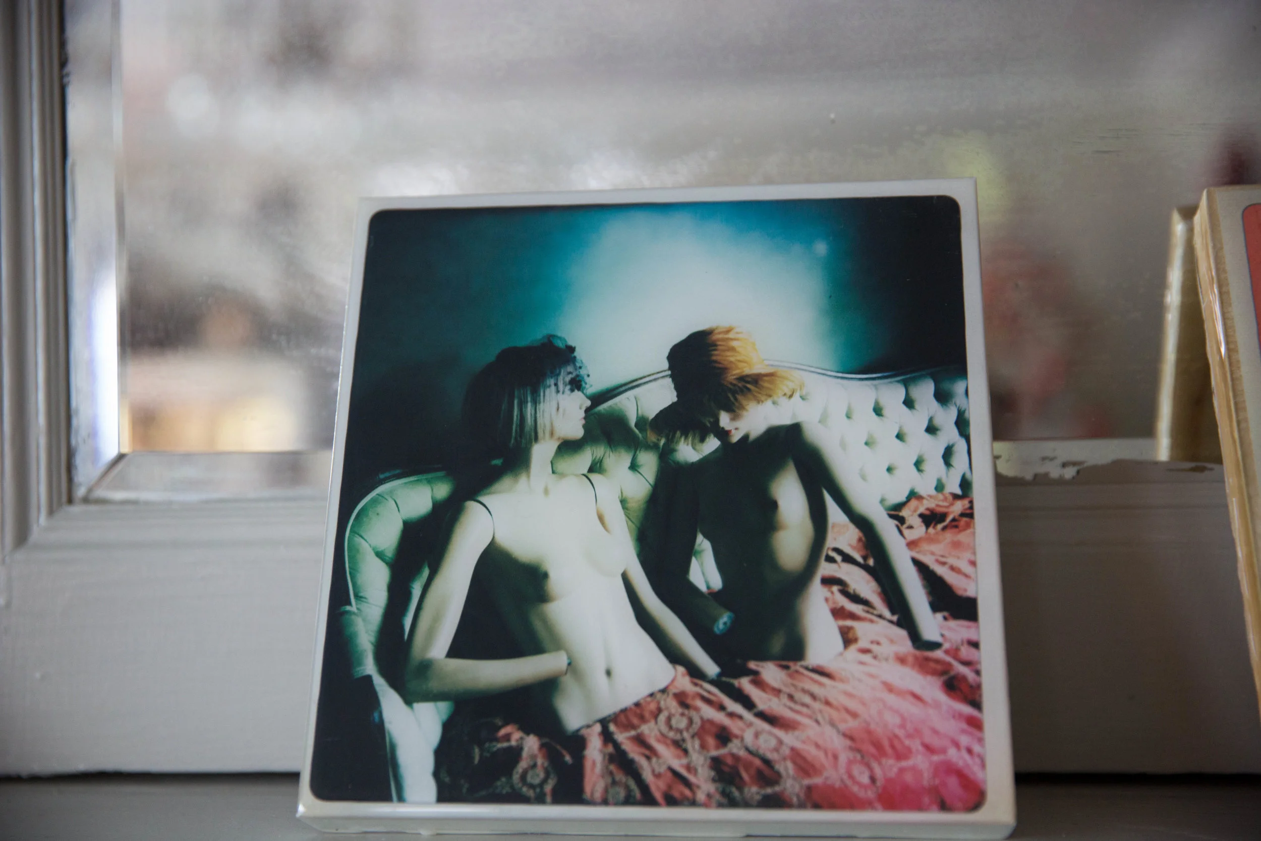 Mannequins - photo print on wood block