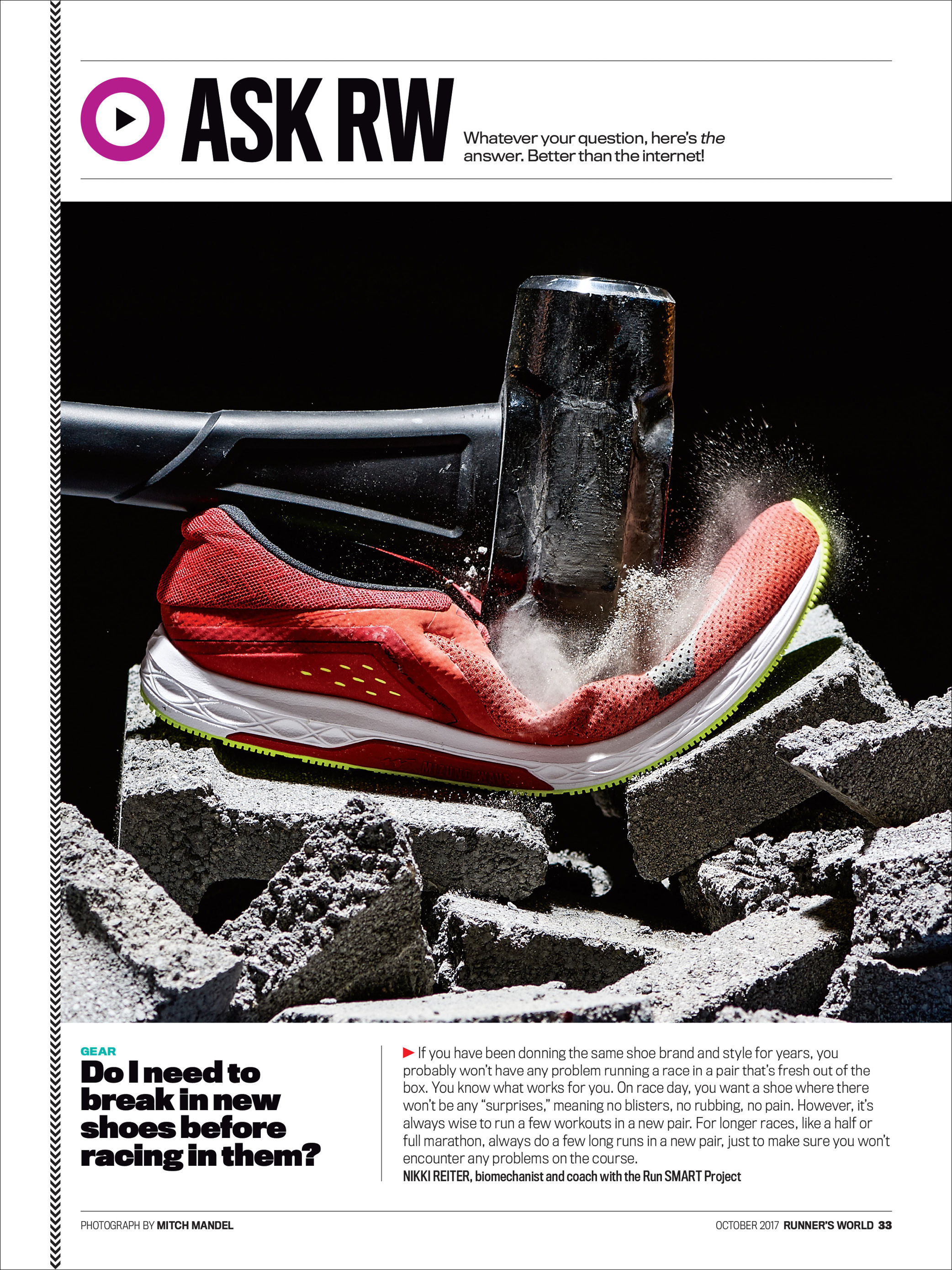 Runner's World Oct 2017 - Photo by Mitch Mandel