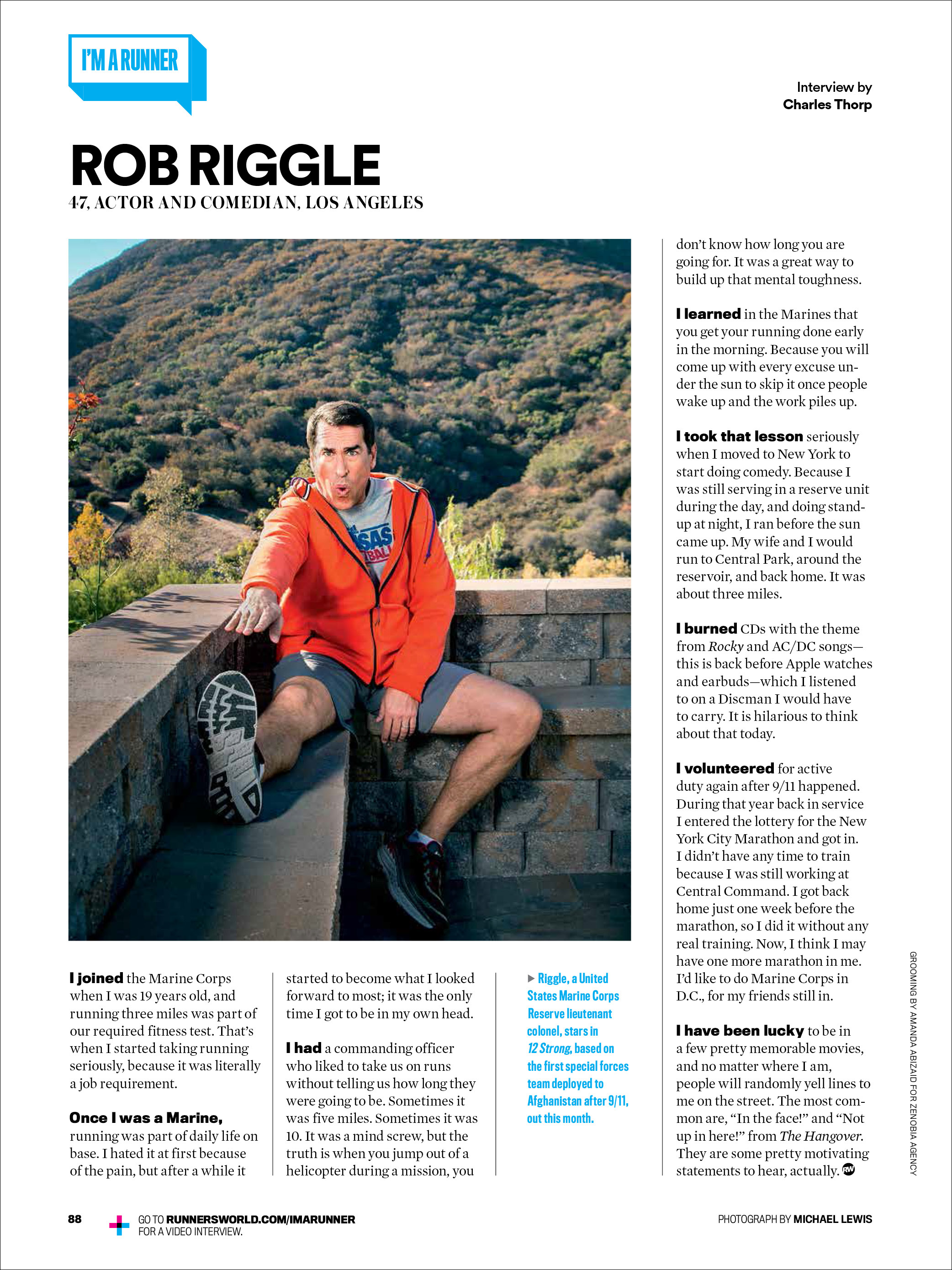 Runner's World Jan 2018 - Photo by Michael Lewis