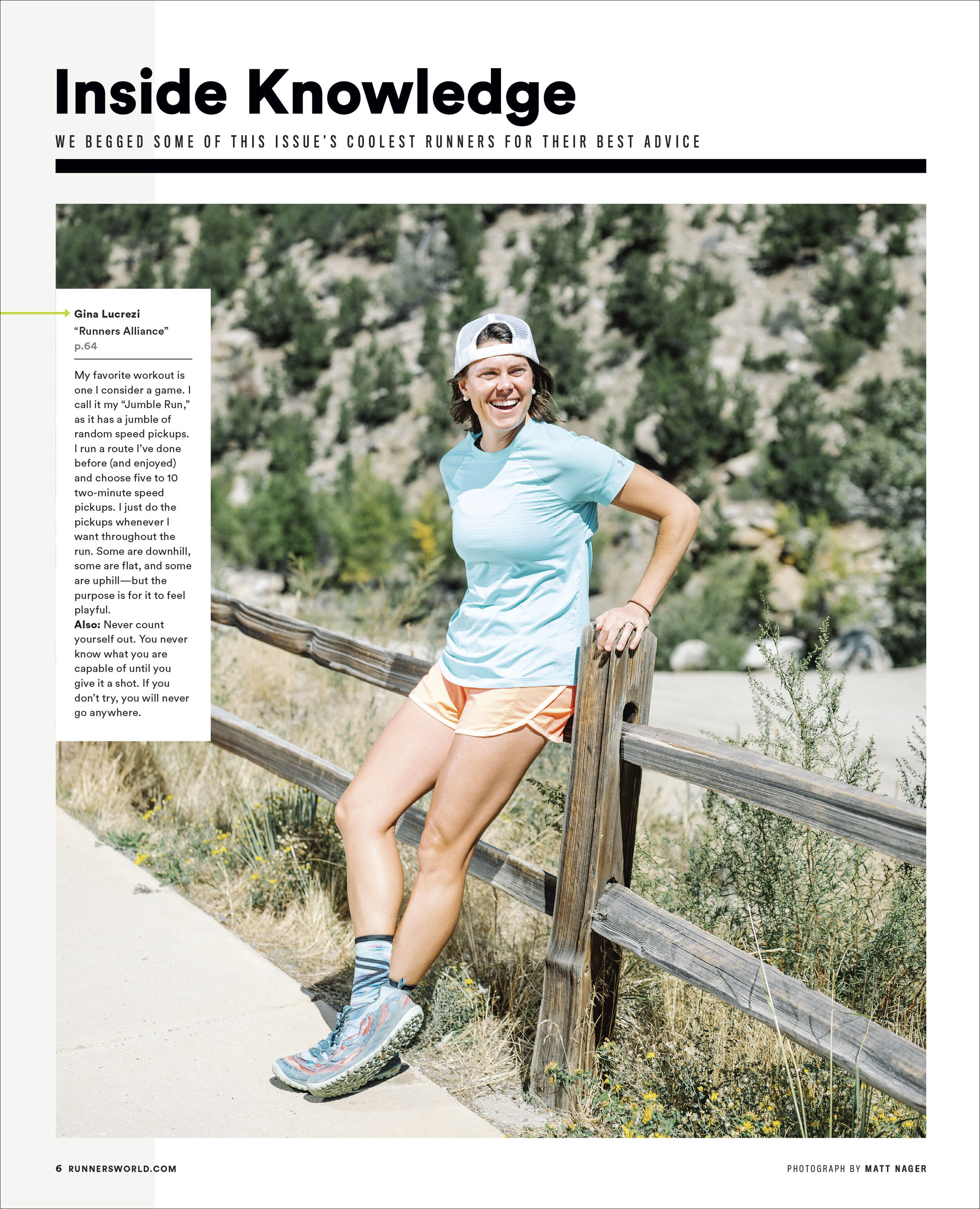 Runner's World Nov 2019 - Photo by Matt Nager