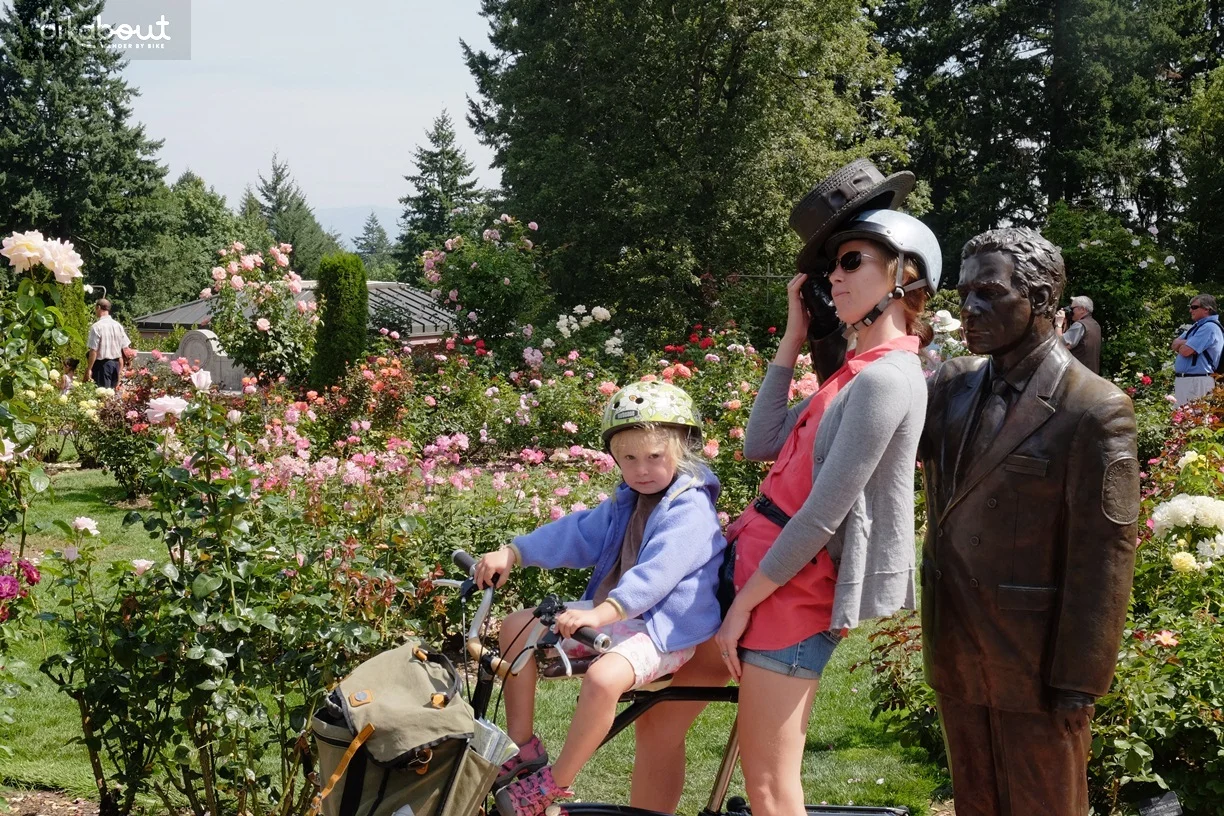 Biking to Washington Park's Rose Garden is extremely vertical, but you can alternatively take the light rail to the zoo and bike down the hill.