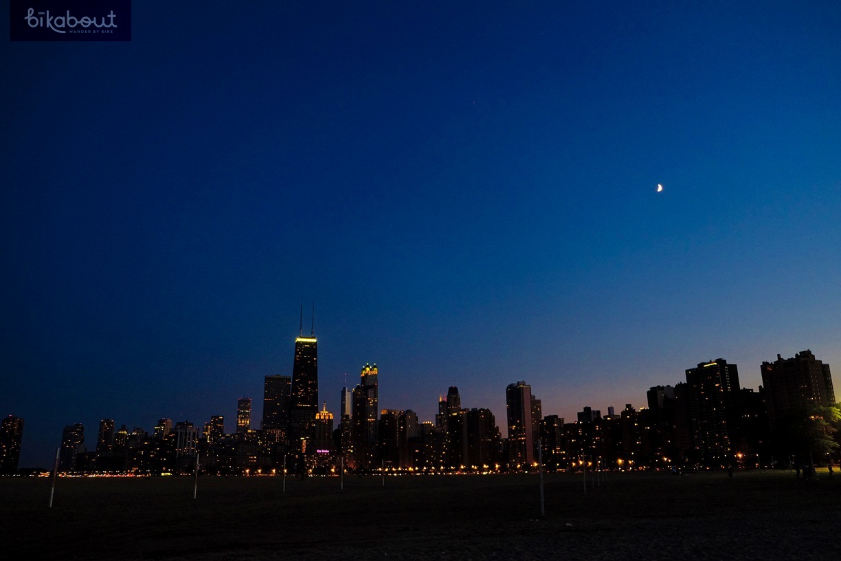 View of the skyline from North Avenue Beach's peninsula