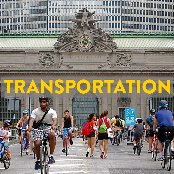 Trains, buses, flights with your bike to New York City
