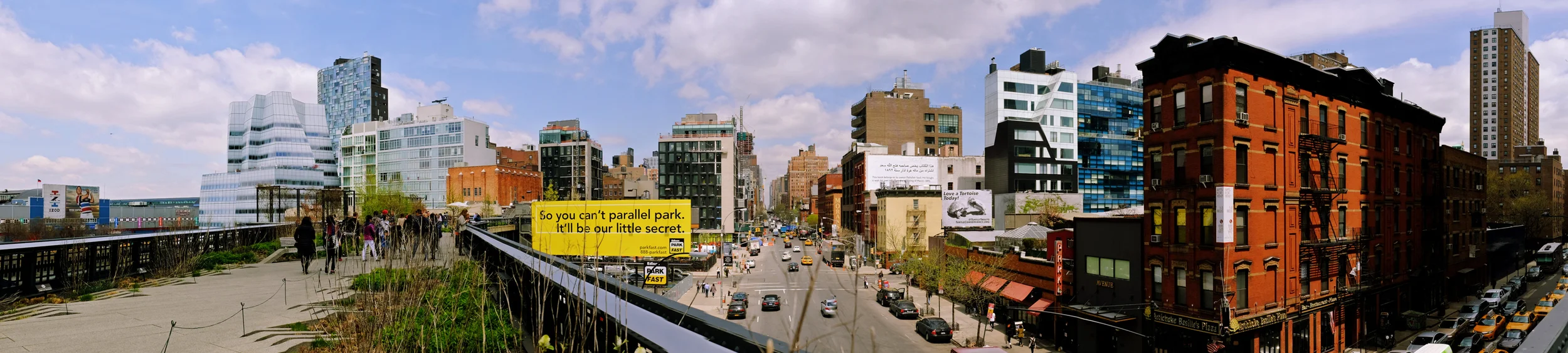 High Line view of IAC and 100 11th Ave buildings on the left.