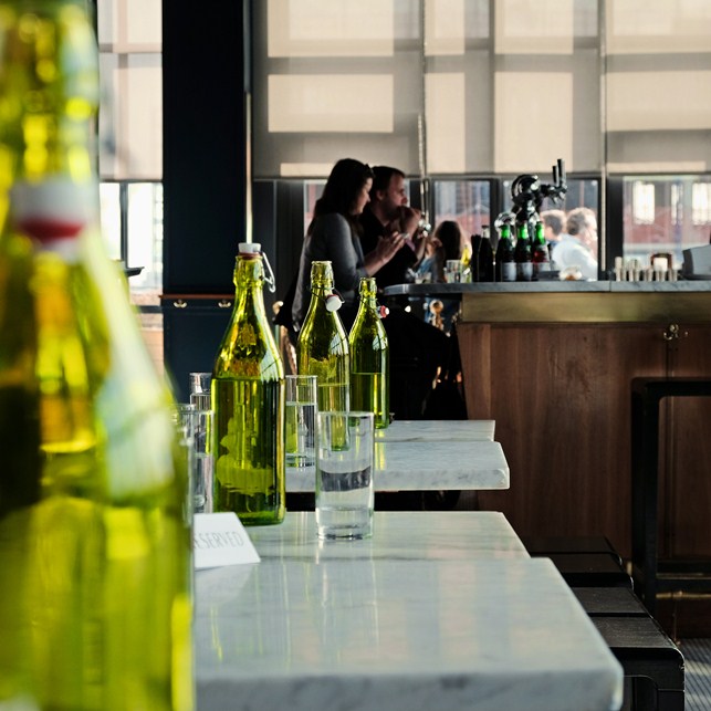 Inside the Wythe Hotel rooftop bar