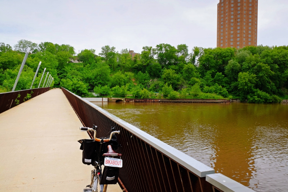 We wanted to see more neat biking infrastructure like this bridge over the Milwaukee River.